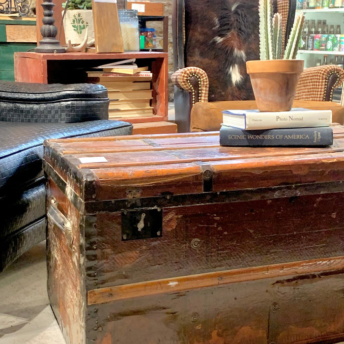 Vintage Wood Trunks are still great Coffee Tables