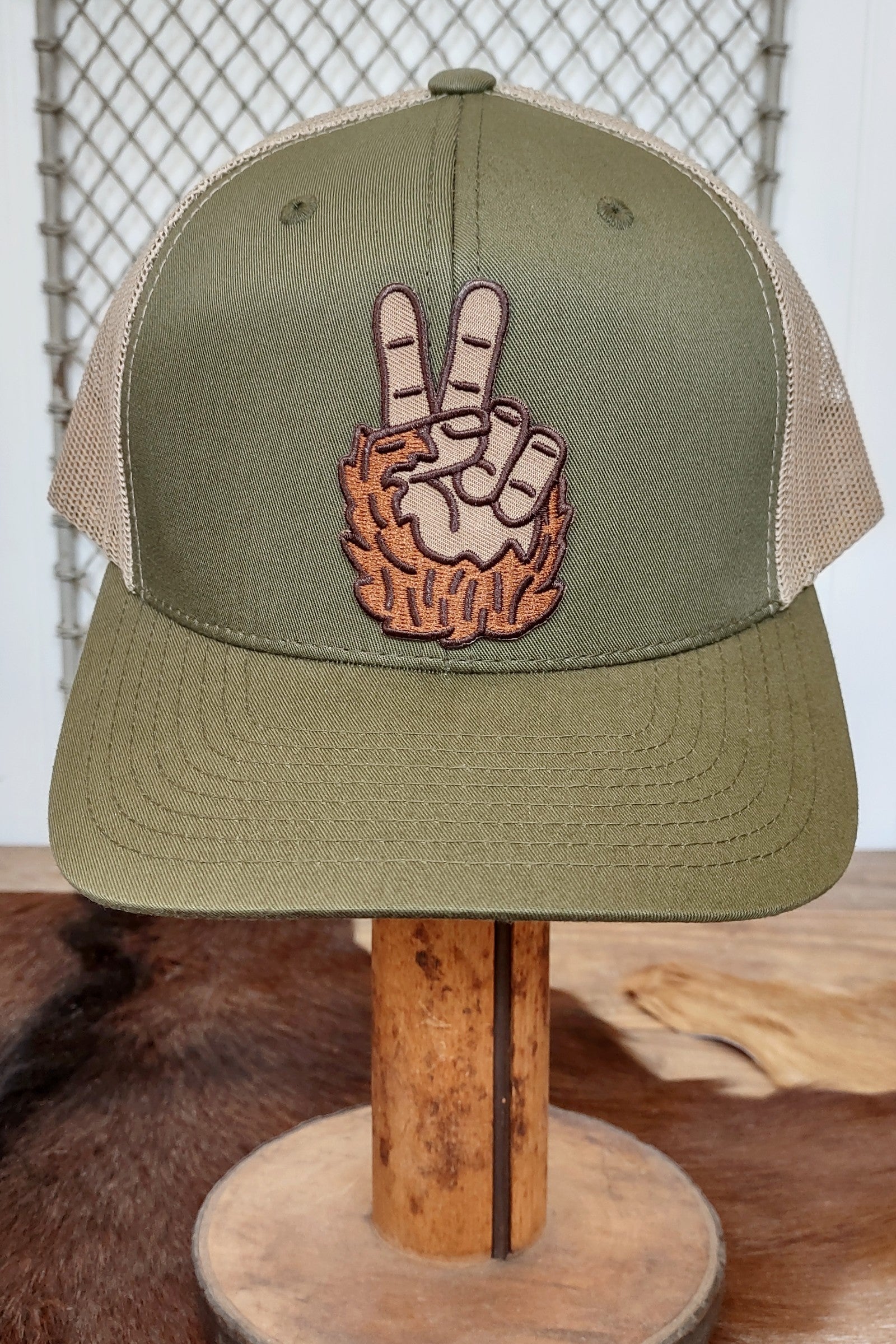 Bigfoot Peace Trucker Hat