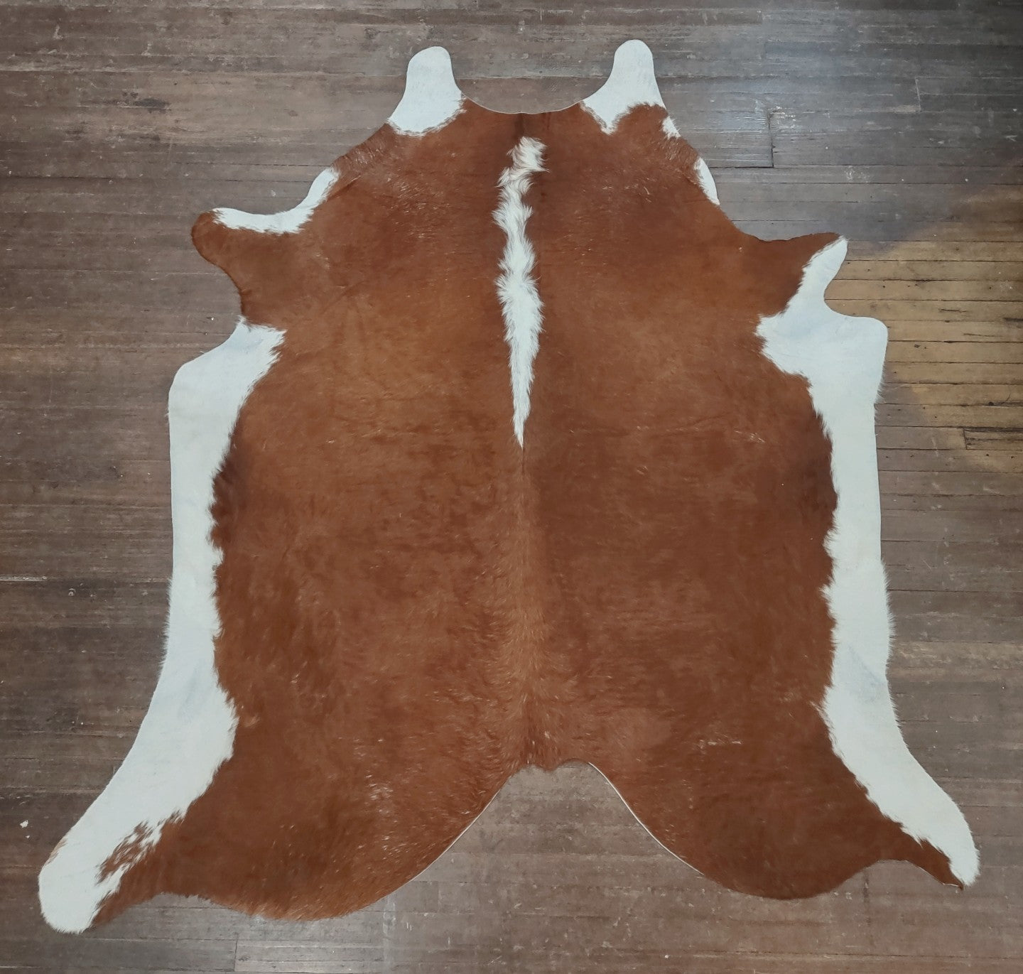 Red & White Cowhide Rug #2900
