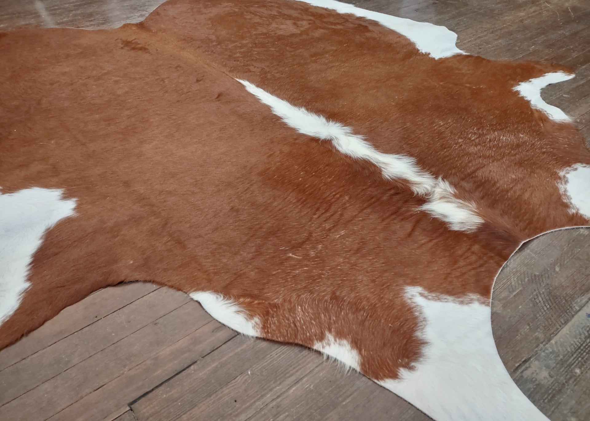 Red & White Cowhide Rug #2900