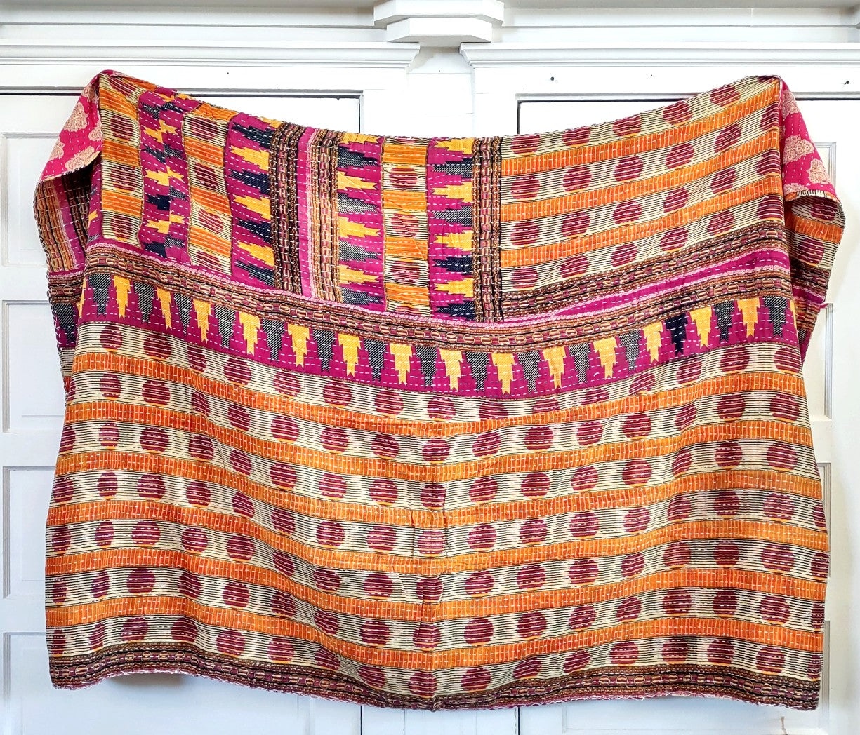 Kantha Sari Throw Blanket #1333