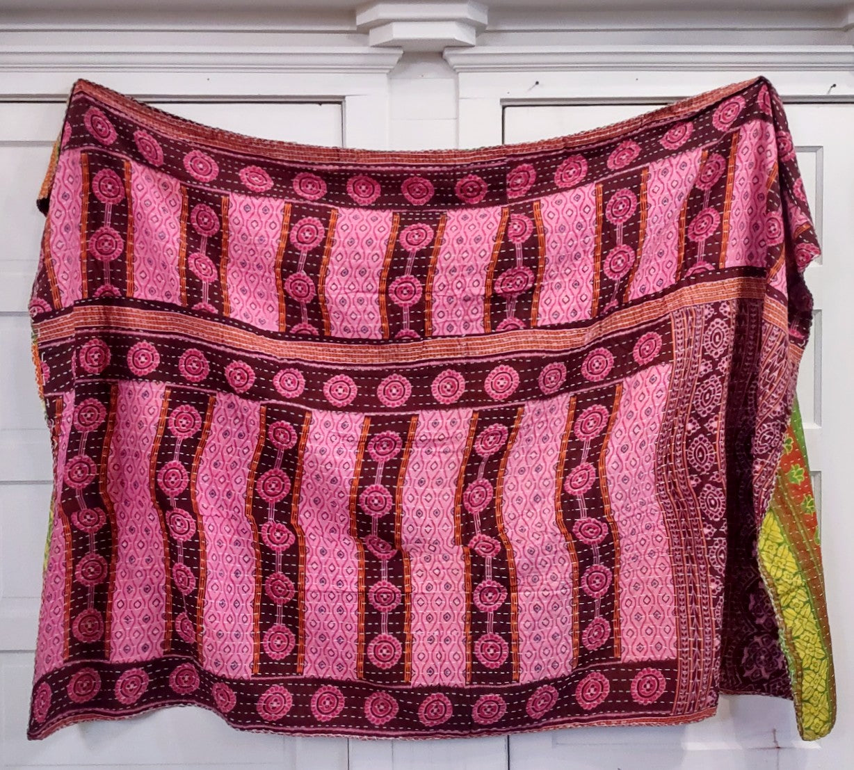 Kantha Sari Throw Blanket #1358