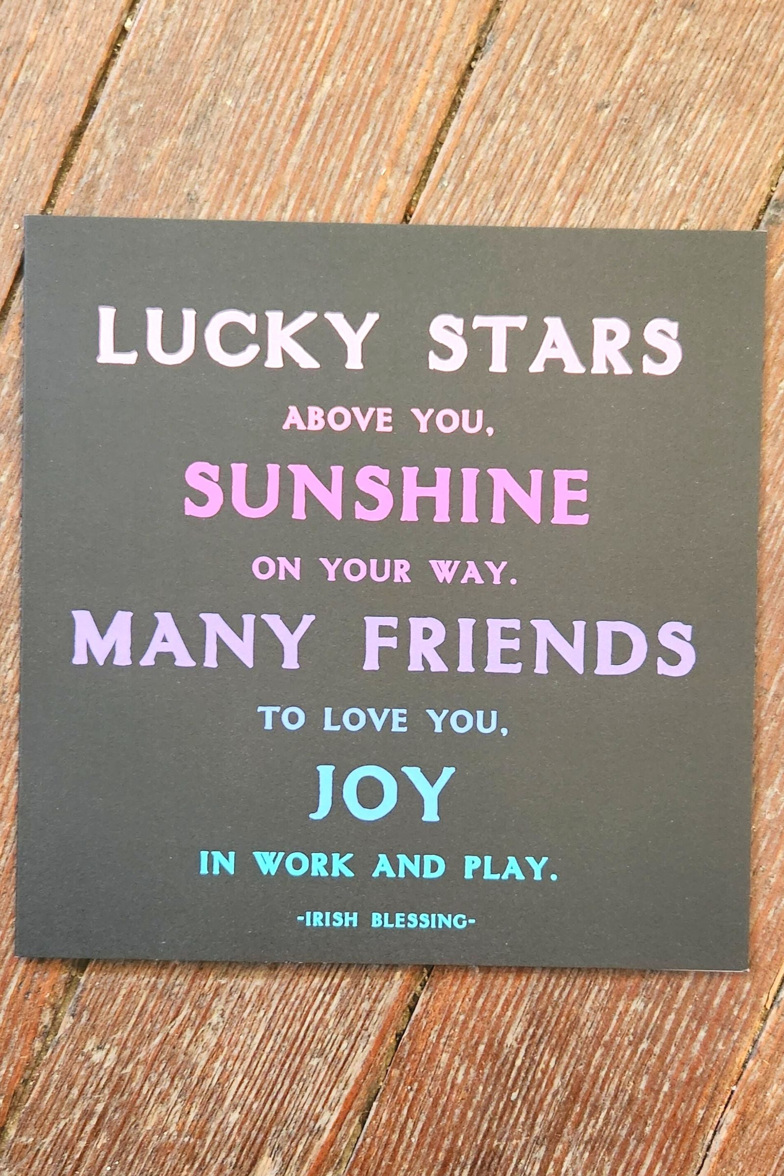 Lucky Stars Above You Inspirational Card