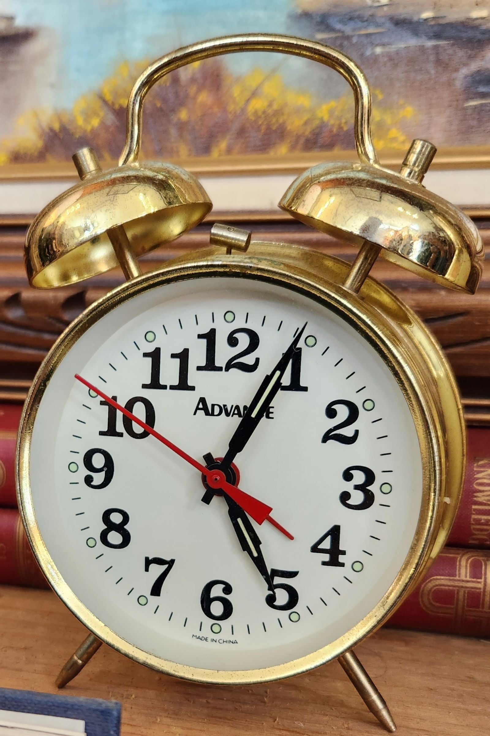 Vintage Gold Twin Bell Alarm Clock
