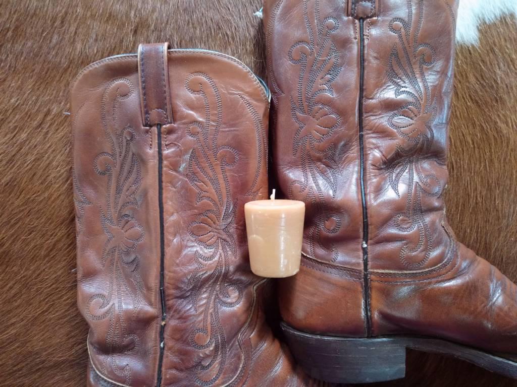Tooled Leather Votive Candle