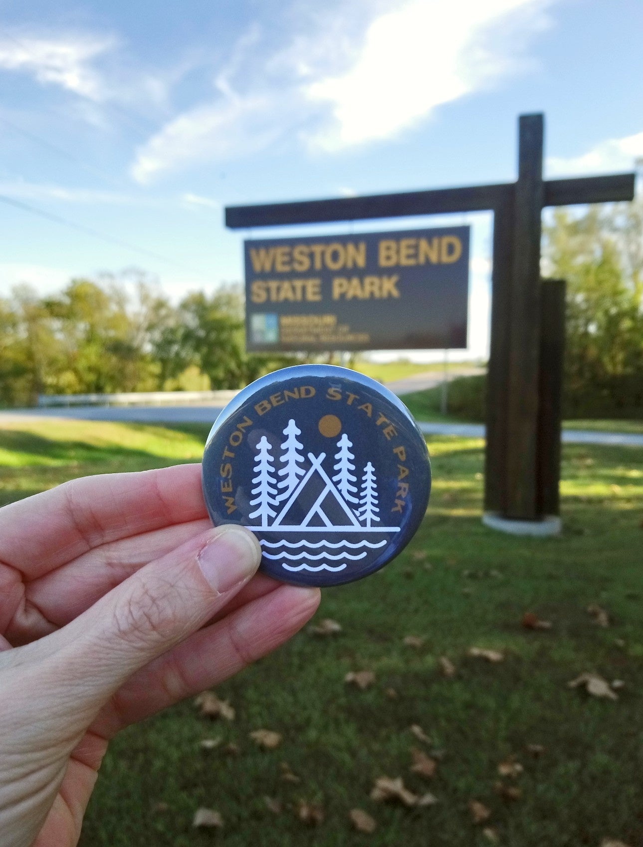 Weston Bend State Park Black Magnet