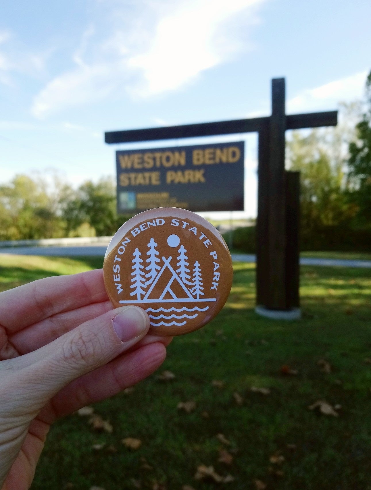 Weston Bend State Park Gold Magnet