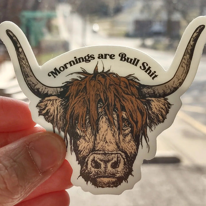 Mornings are Bullshit + other stickers