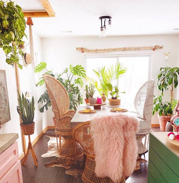 Pink Cowhide Kitchen + Jungalow Home