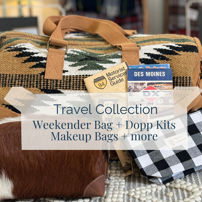 Travel Collection: Weekender Bag, Dopp Kits, Makeup Bags + more