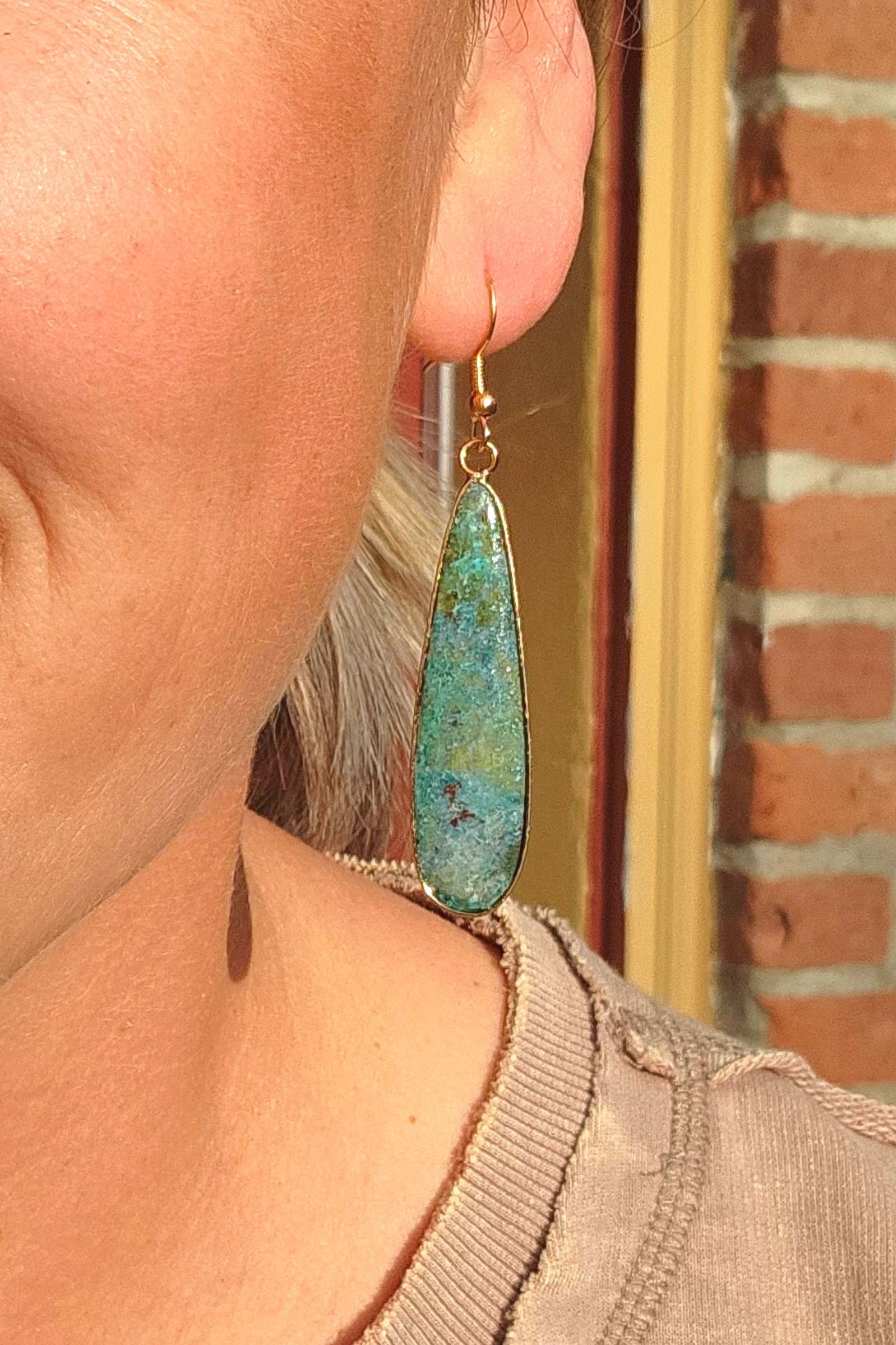 Turquoise Samira Skinny Teardrop Earring
