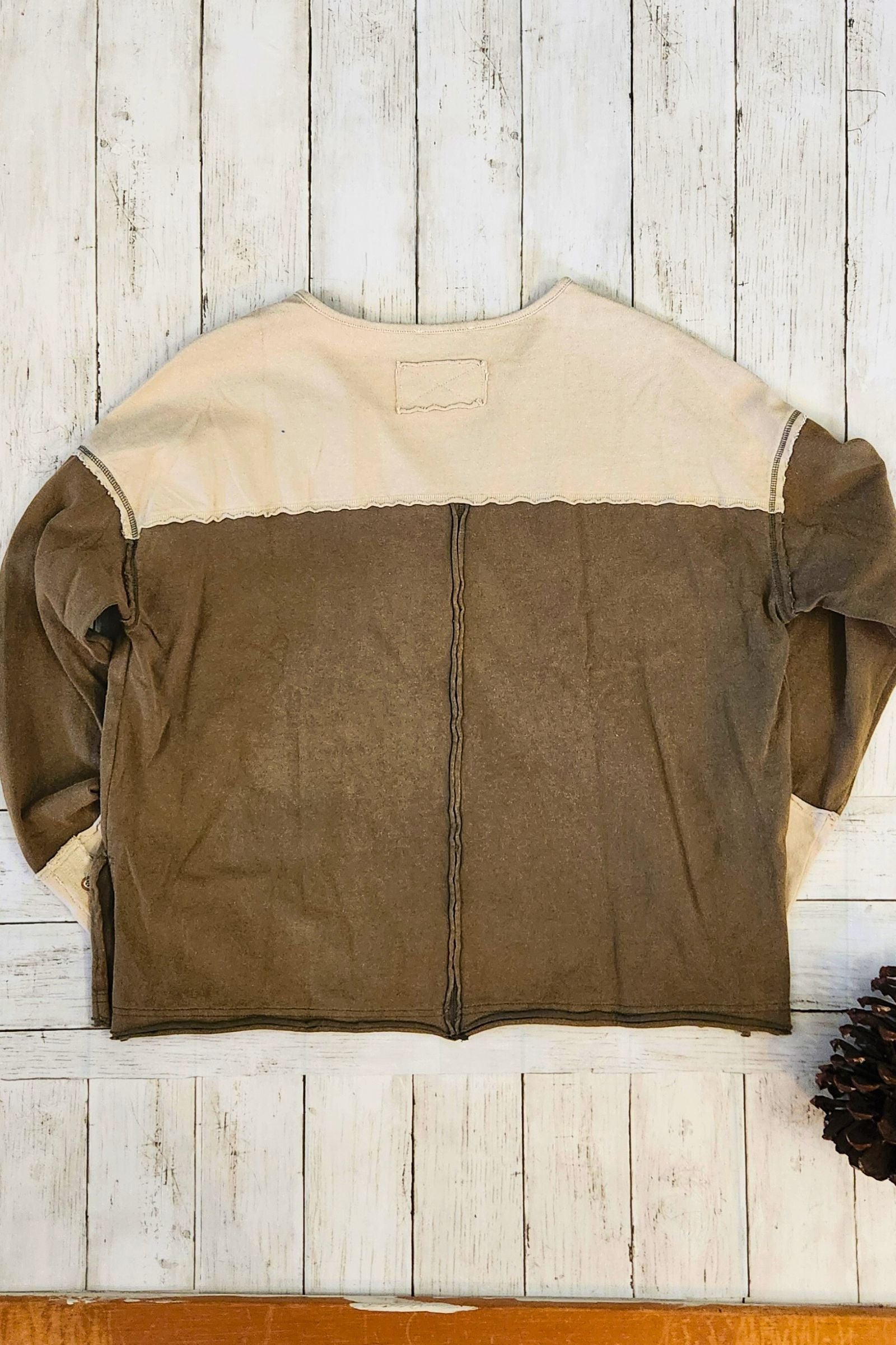 Washed Olive Henley Top