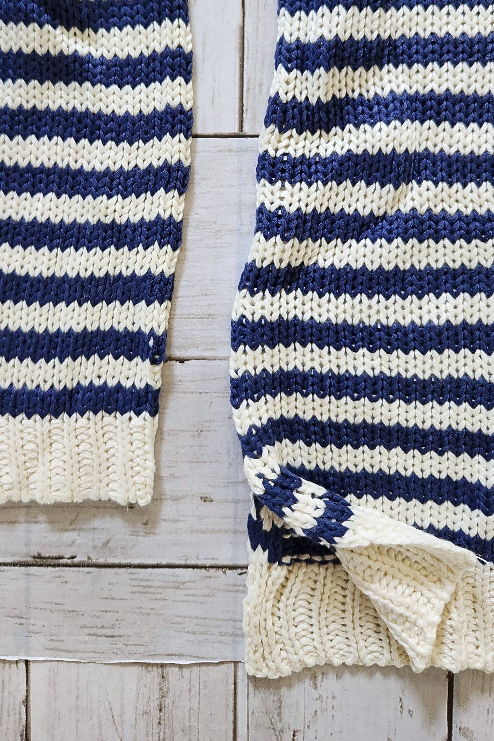 Relaxed Fit Navy Stripe Sweater