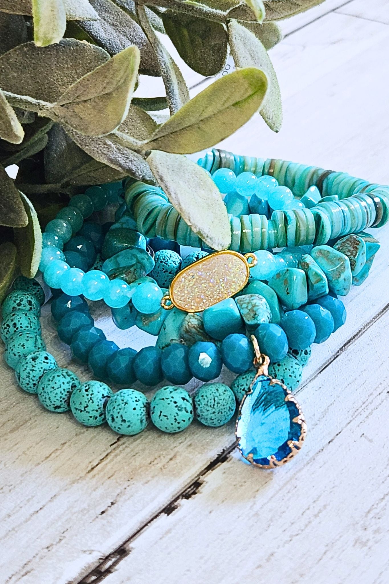 Pacifica Turquoise Stone Stretch Bracelet