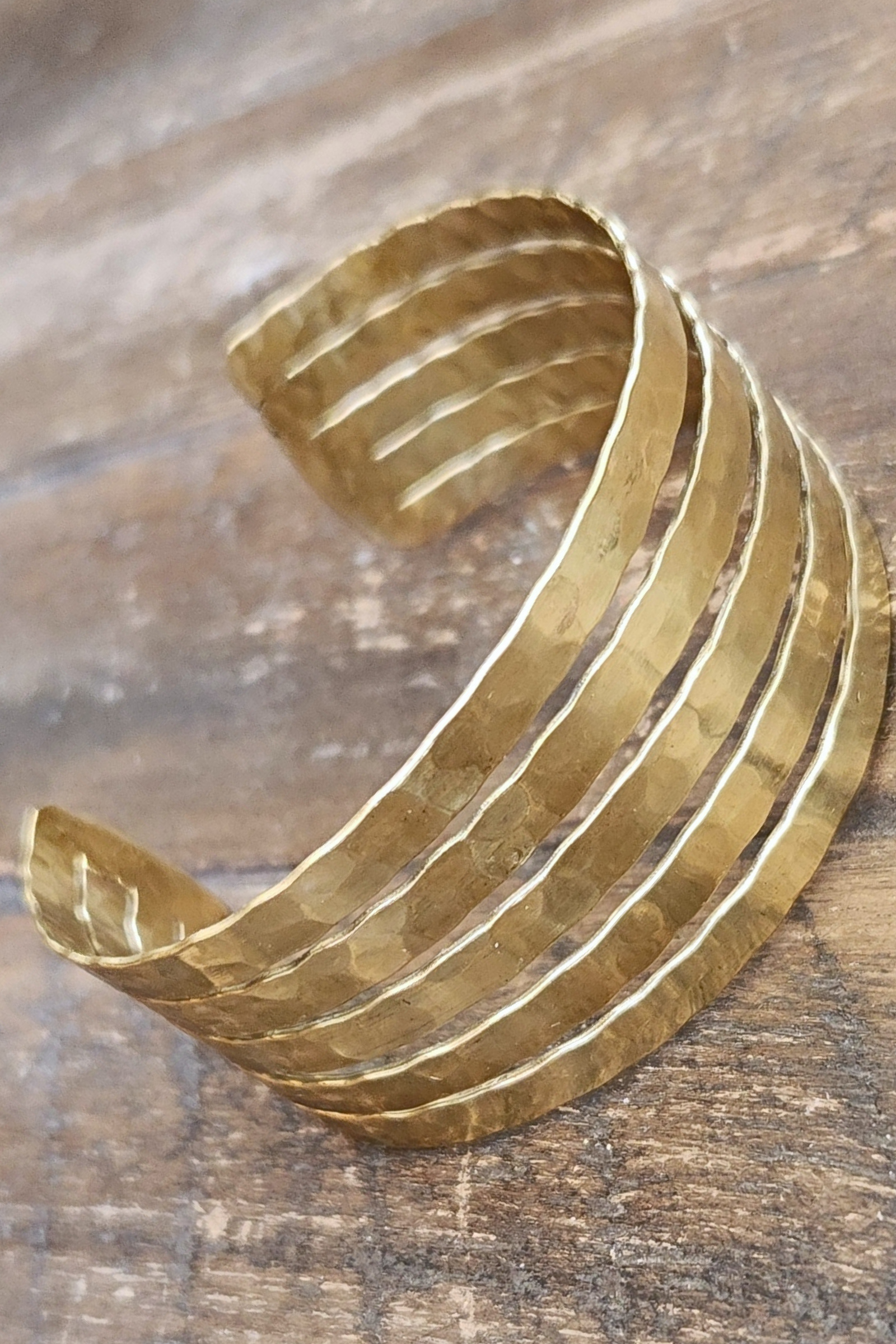 Lori Hammered Metal Ribbon Cuff Bracelet