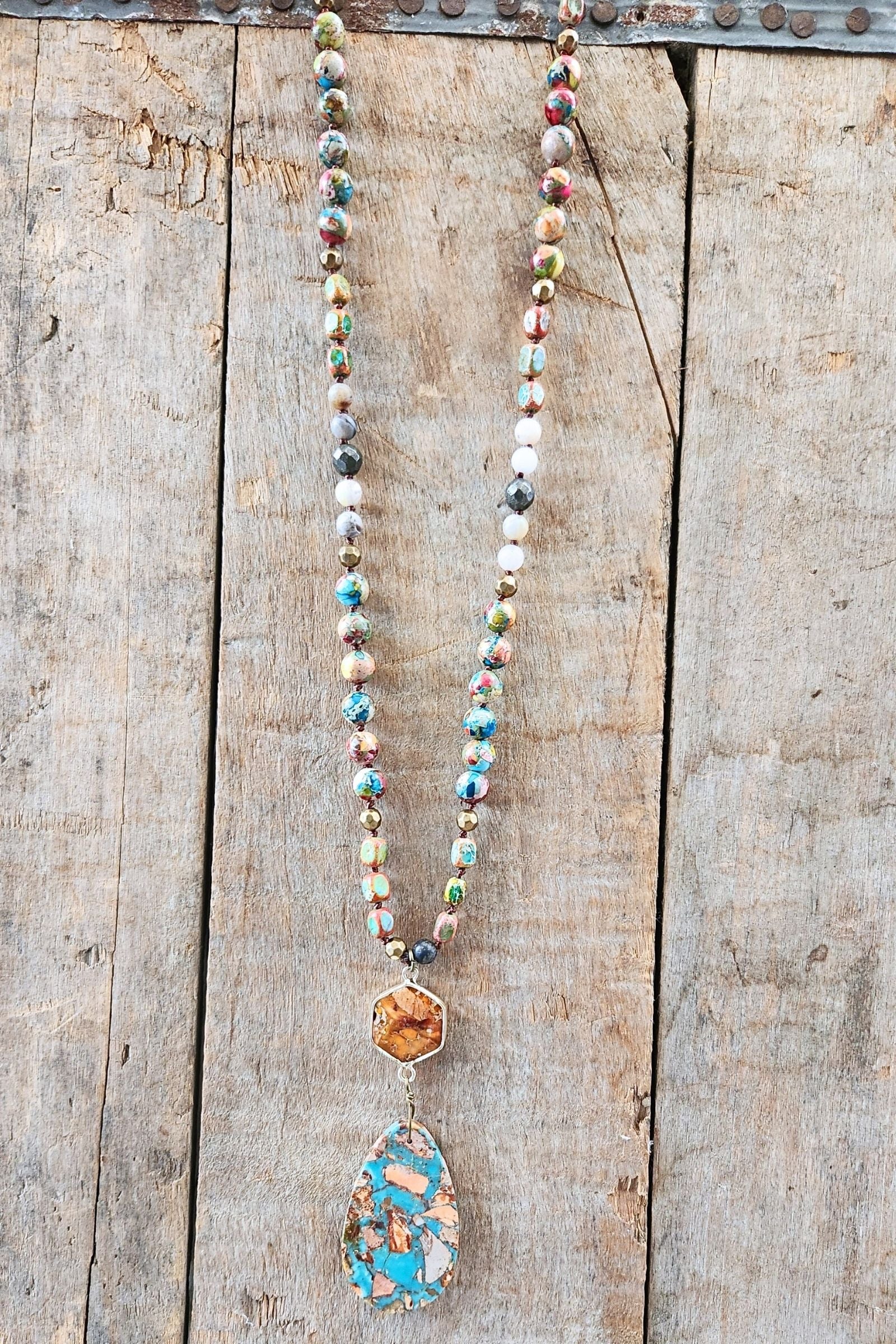 Moab Colorful Stone Pendant Necklace