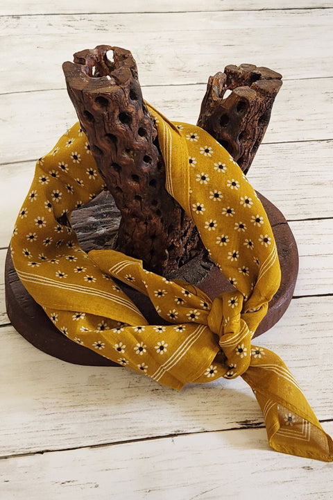 Cotton Daisy Mustard Bandana