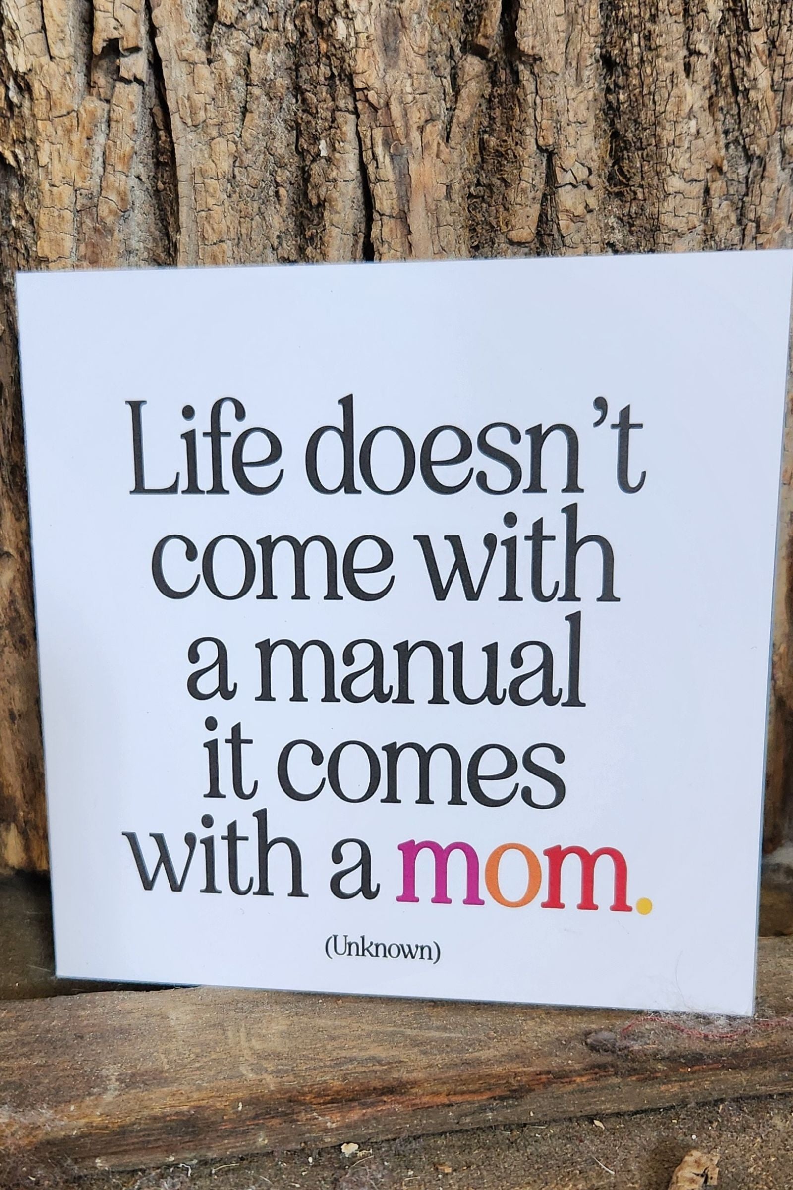 Life Doesn't Come with a Manual Inspirational Card