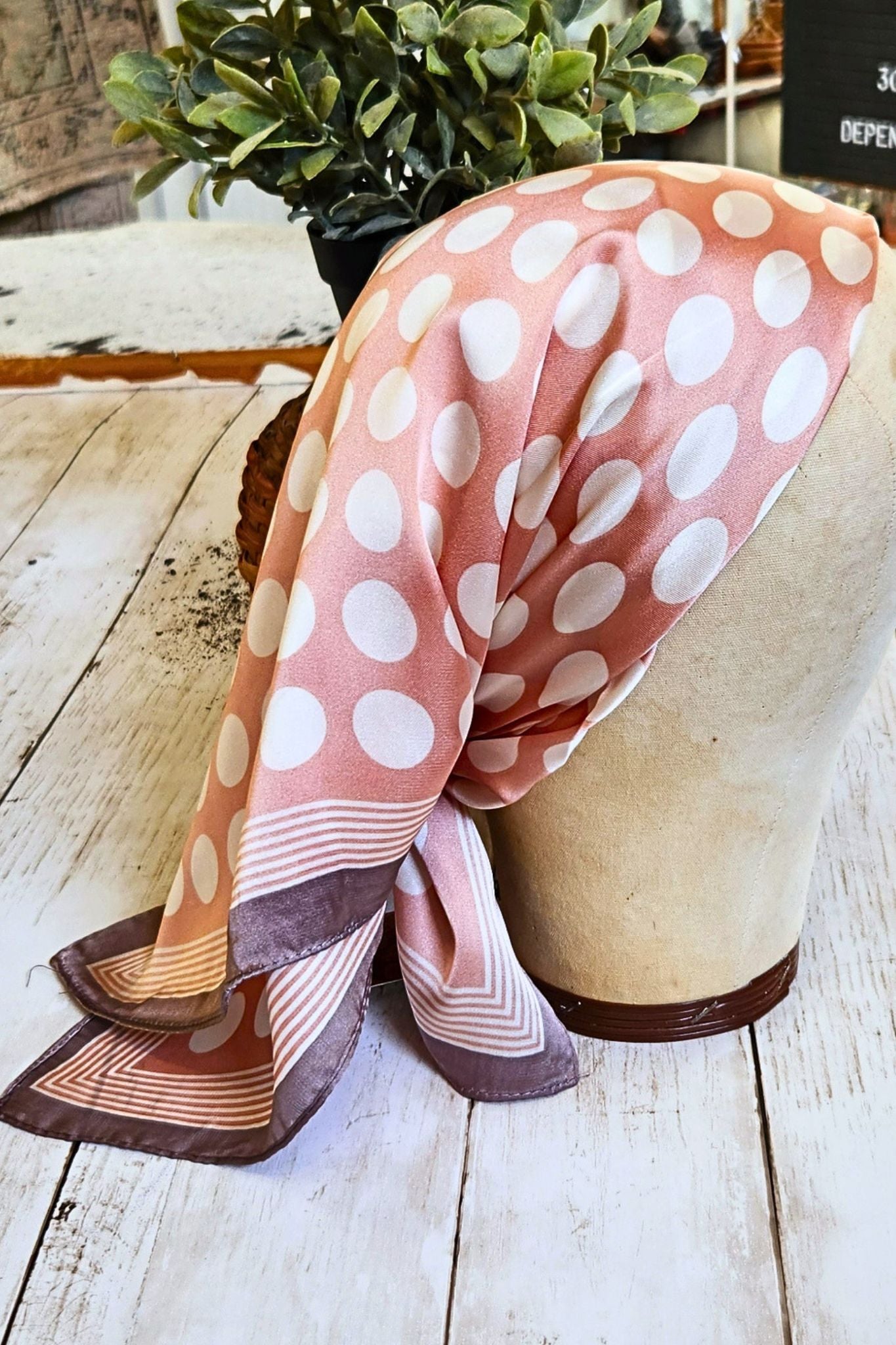 Rose Line & Dot Oversized Bandana