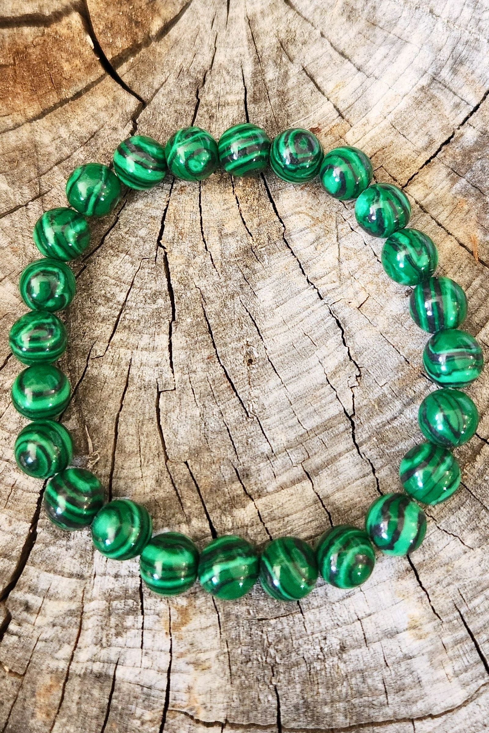 Stone Malachite Stretch Bracelet