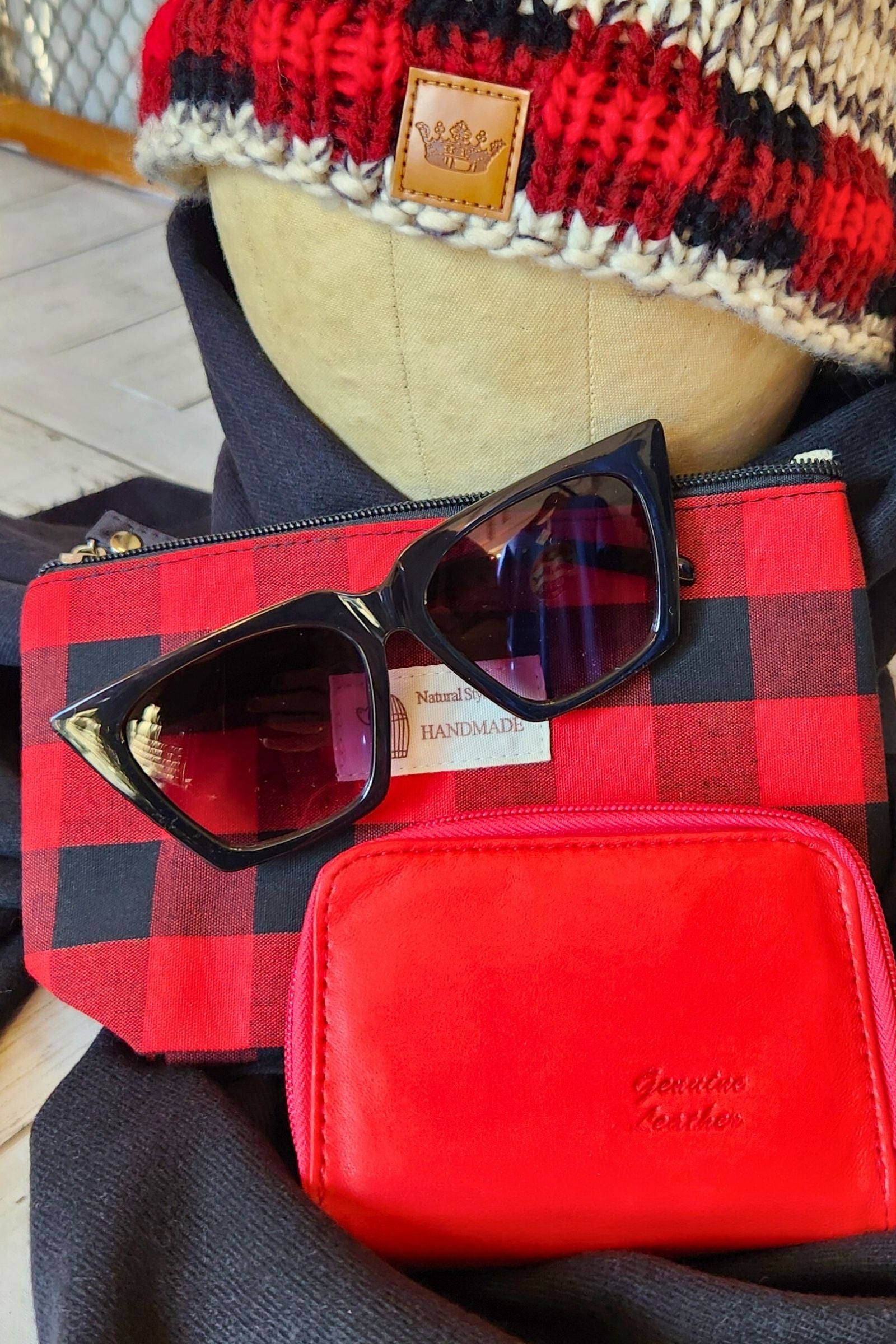 Red Buffalo Plaid Zipper Pouch