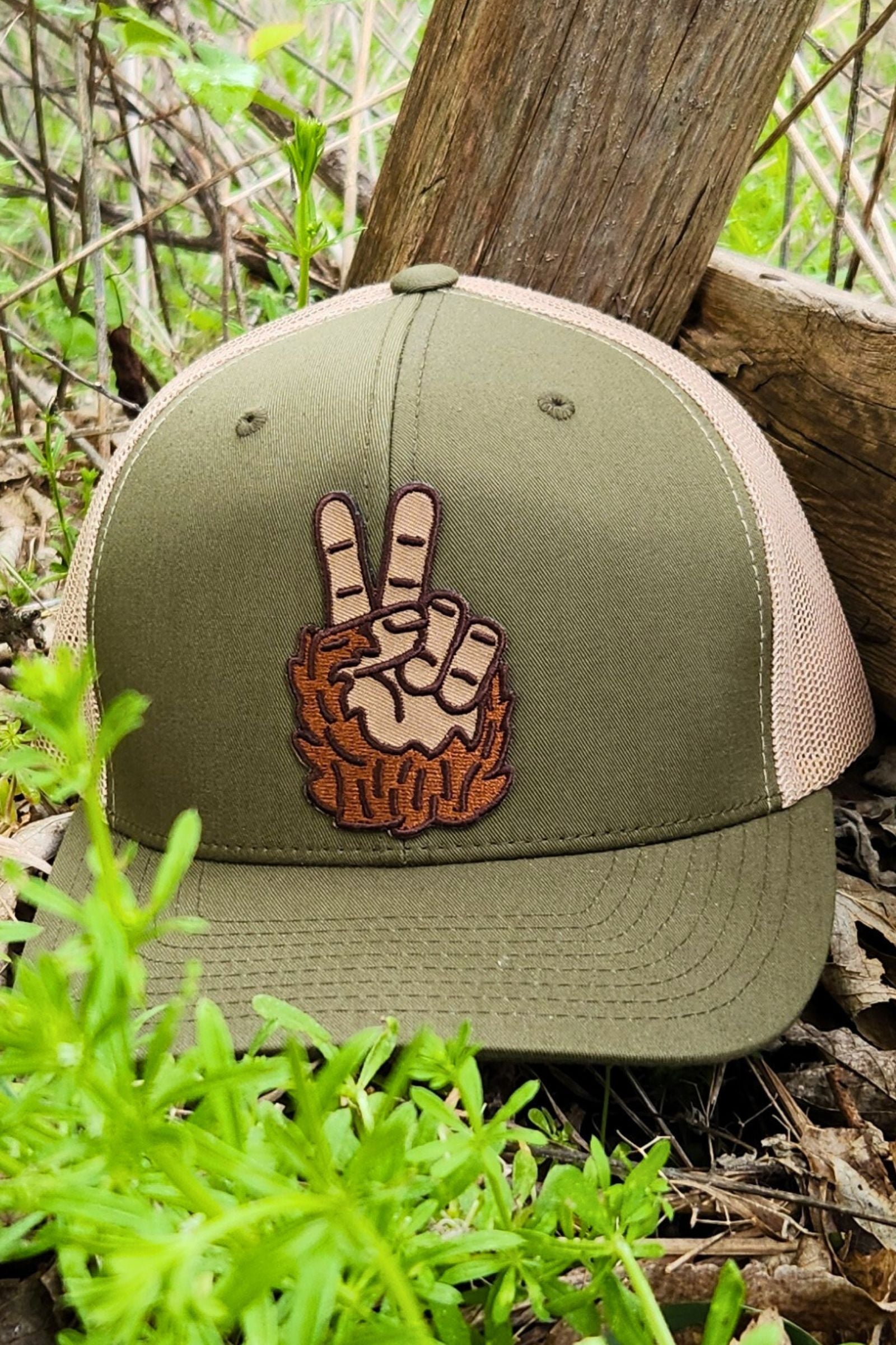 Bigfoot Peace Trucker Hat