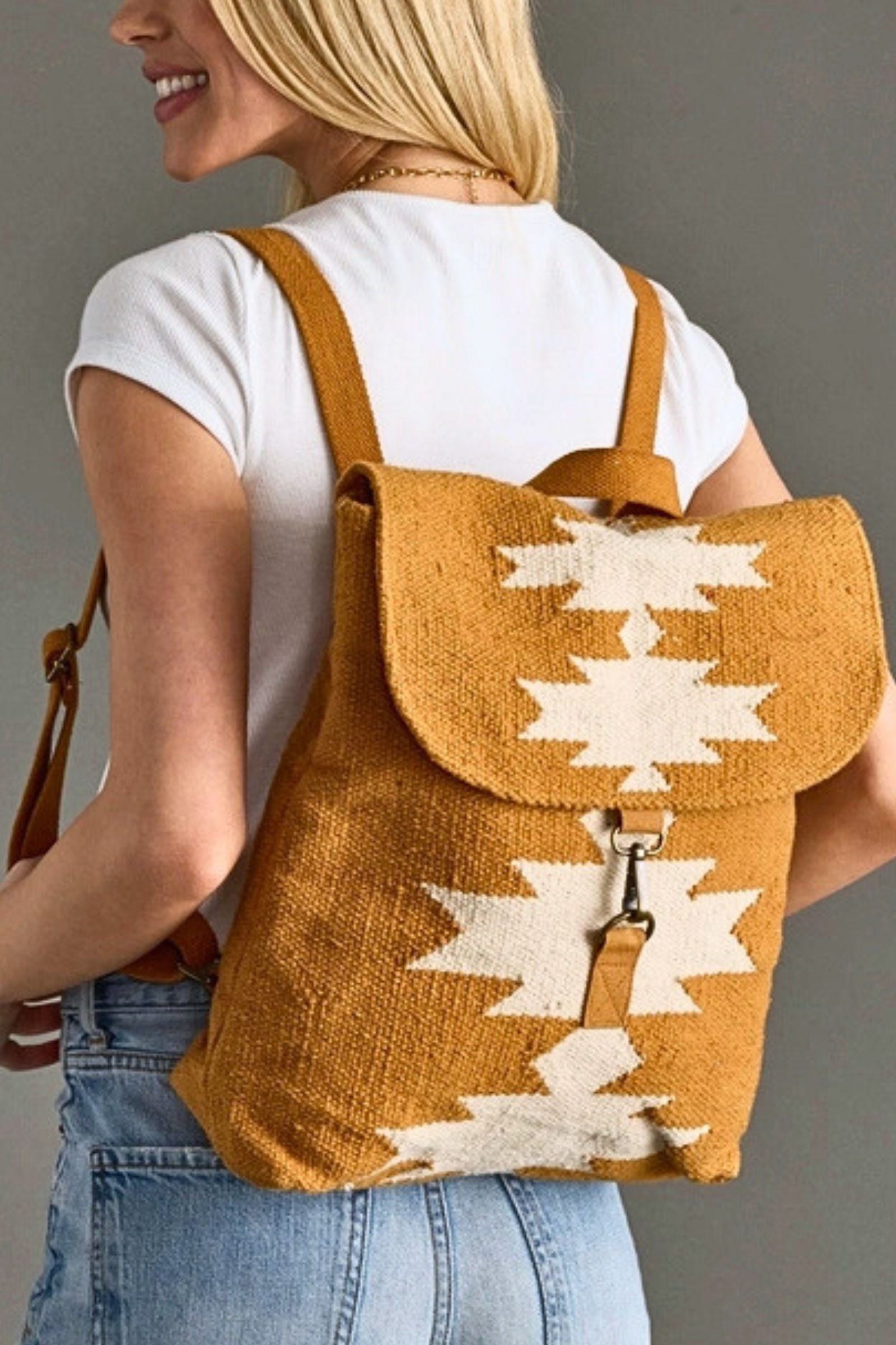 Camel & Cream Aztec Backpack