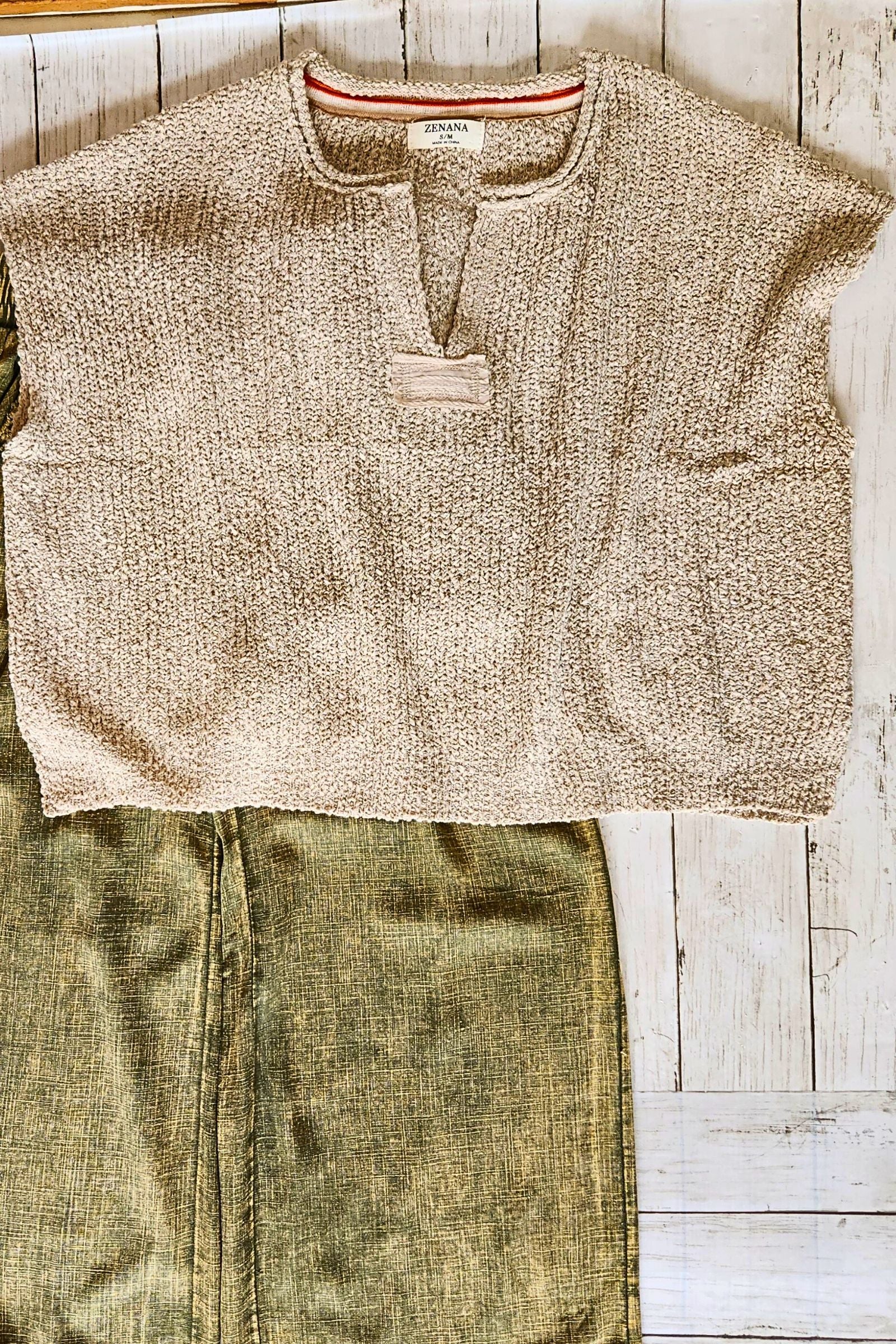 Lt Olive Washed Linen Pants