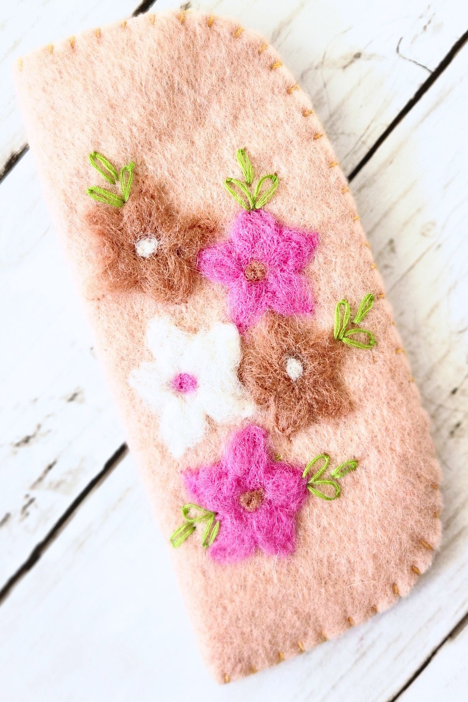 Dusty Peach Felted Sunglass Case