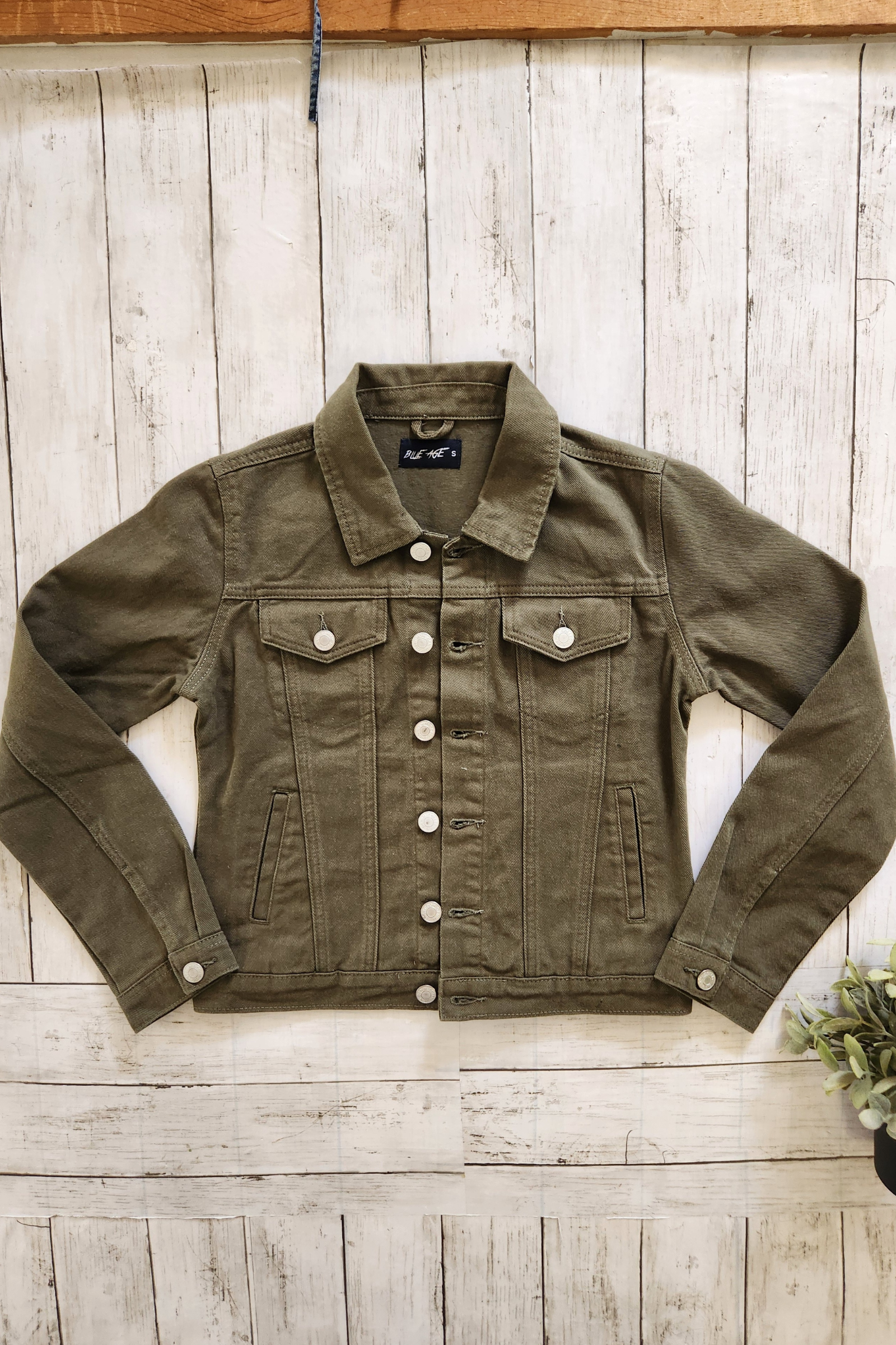 Classic Olive Denim Jacket