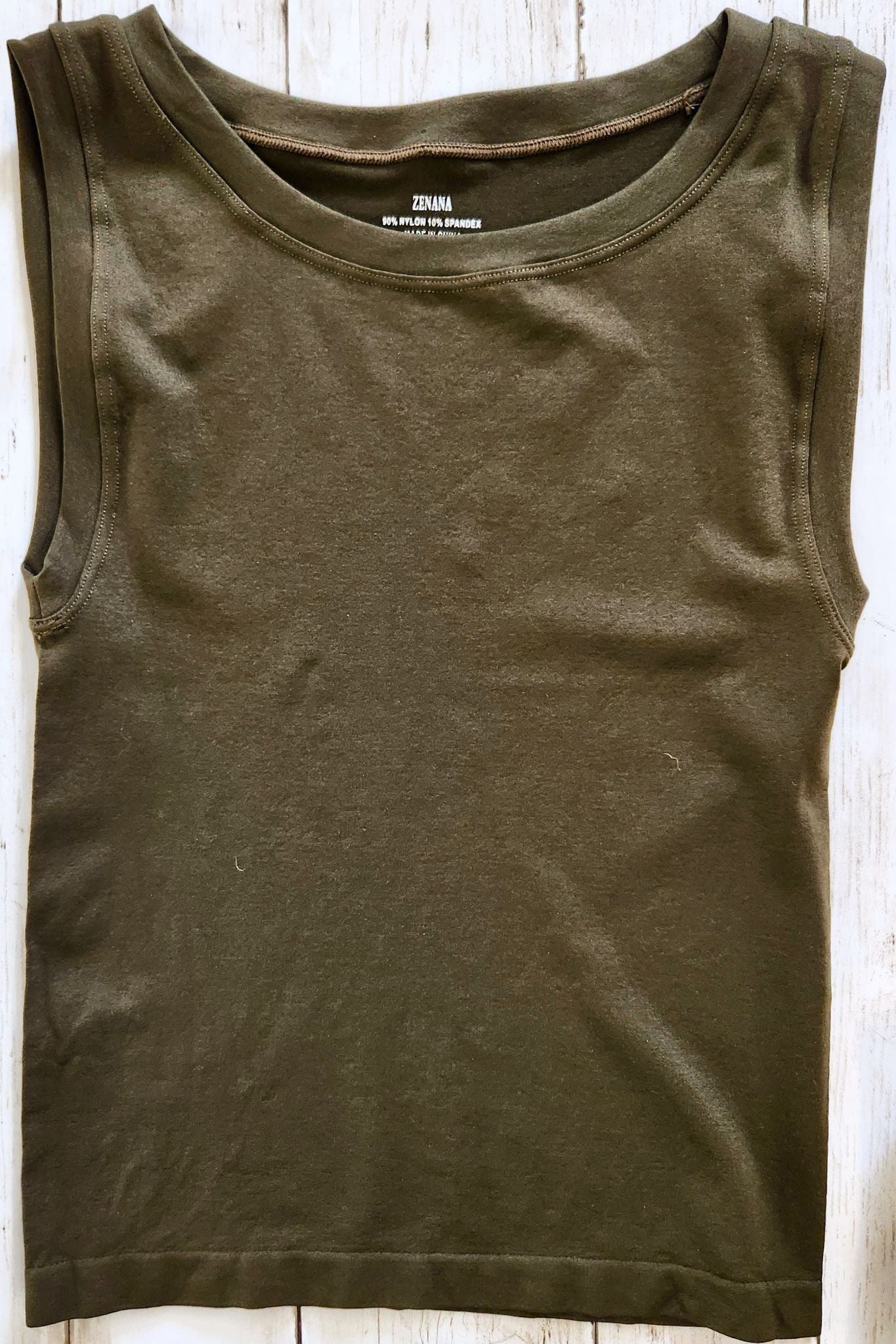 Olive Seamless Cropped Tank Top