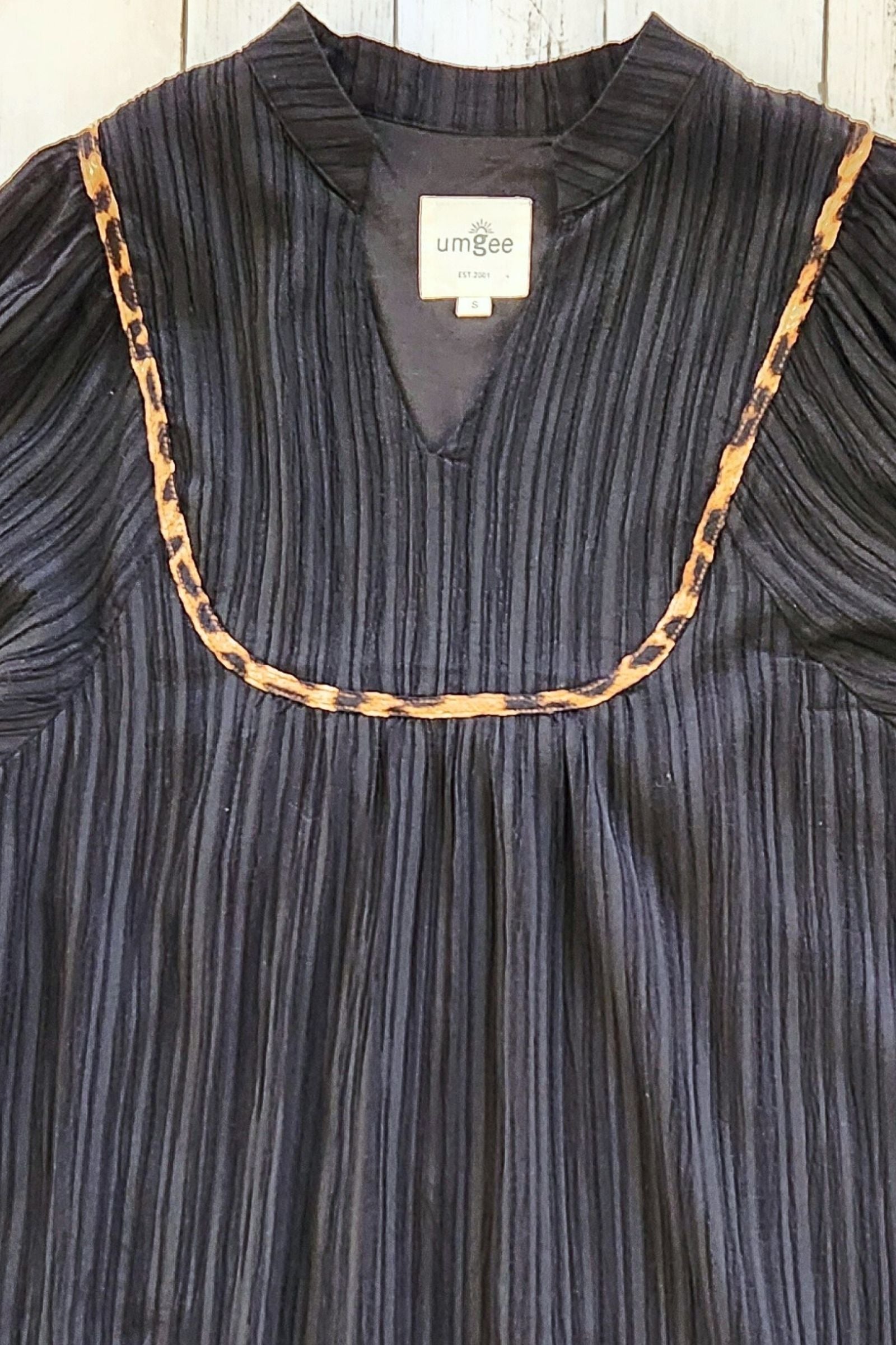 Textured Long Sleeve Babydoll Dress