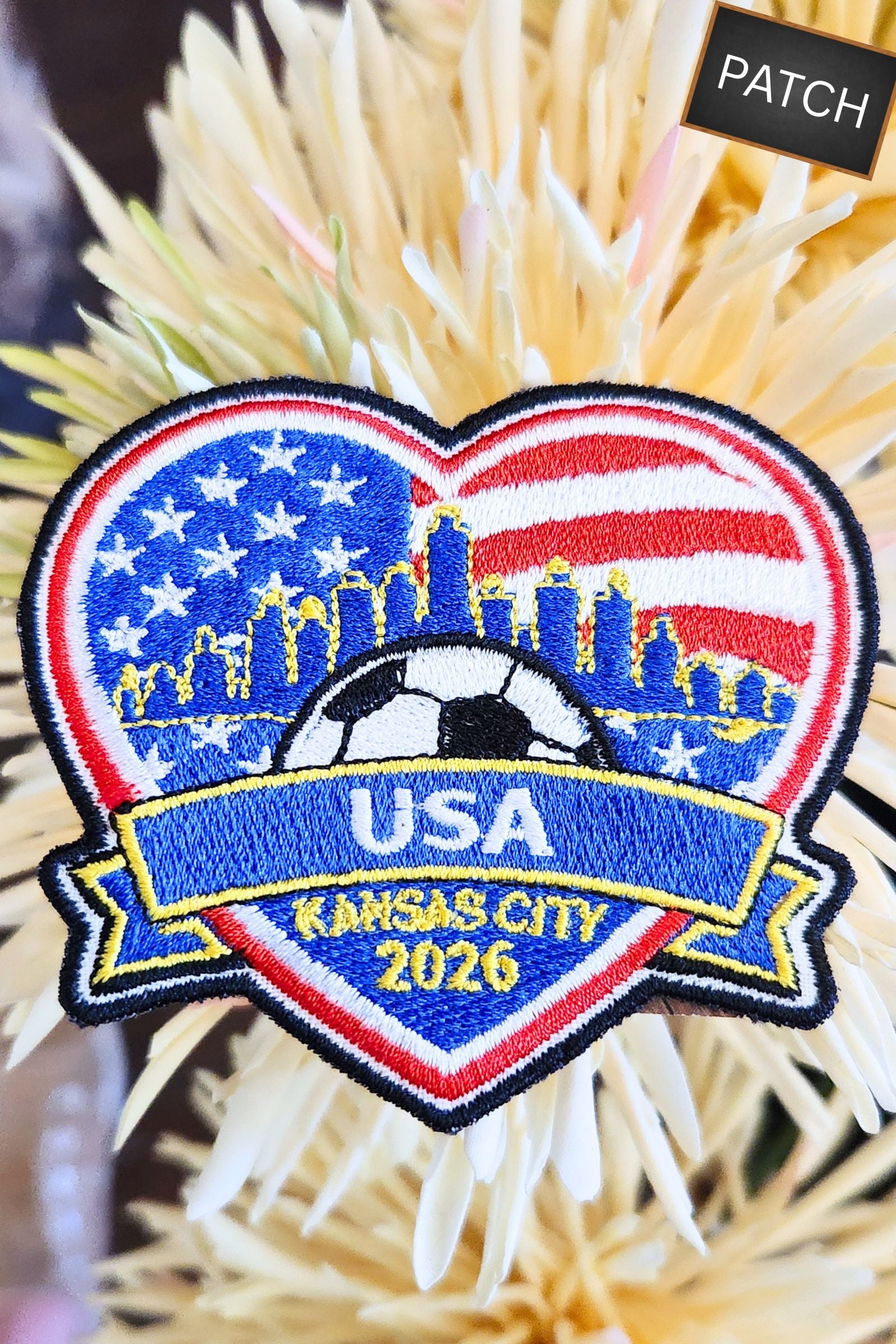 KC Heart USA Soccer 2026 Embroidered Patch