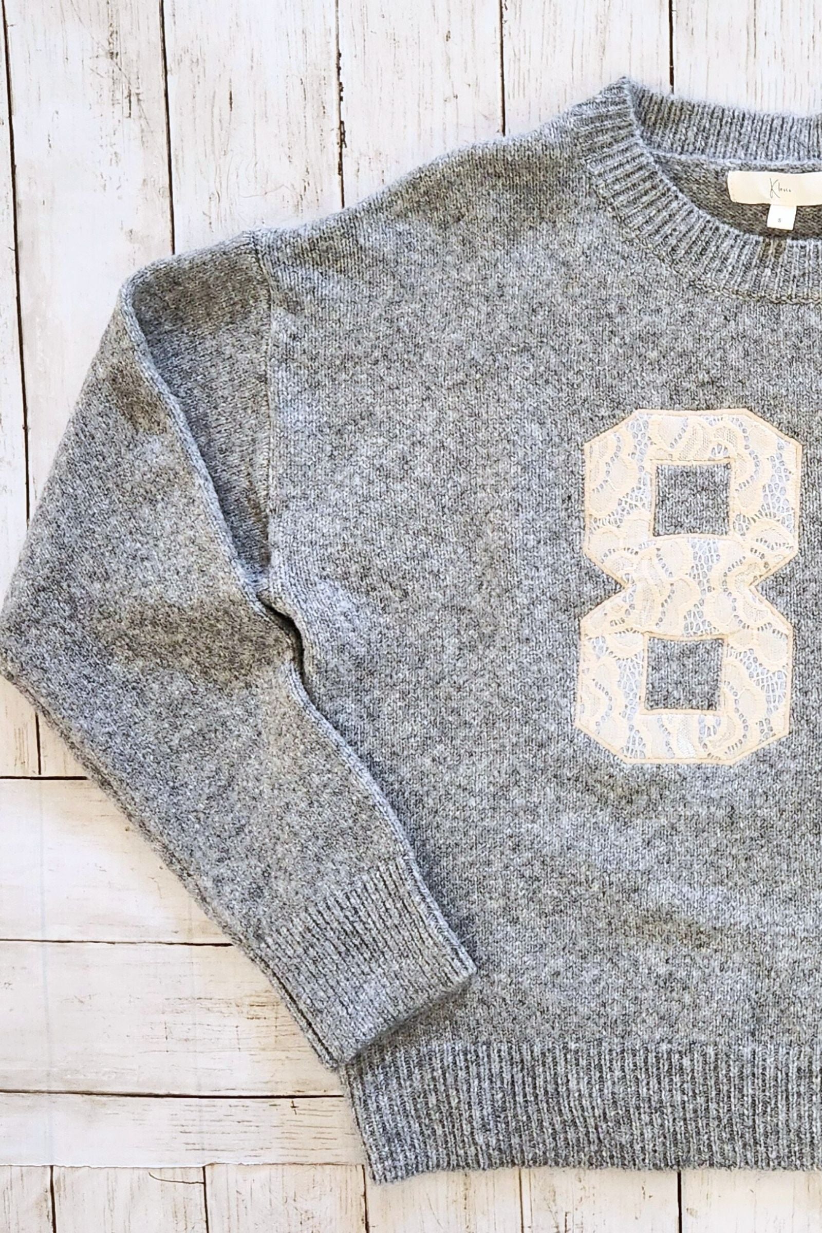 Gray 87 Lace Contrast Sweater