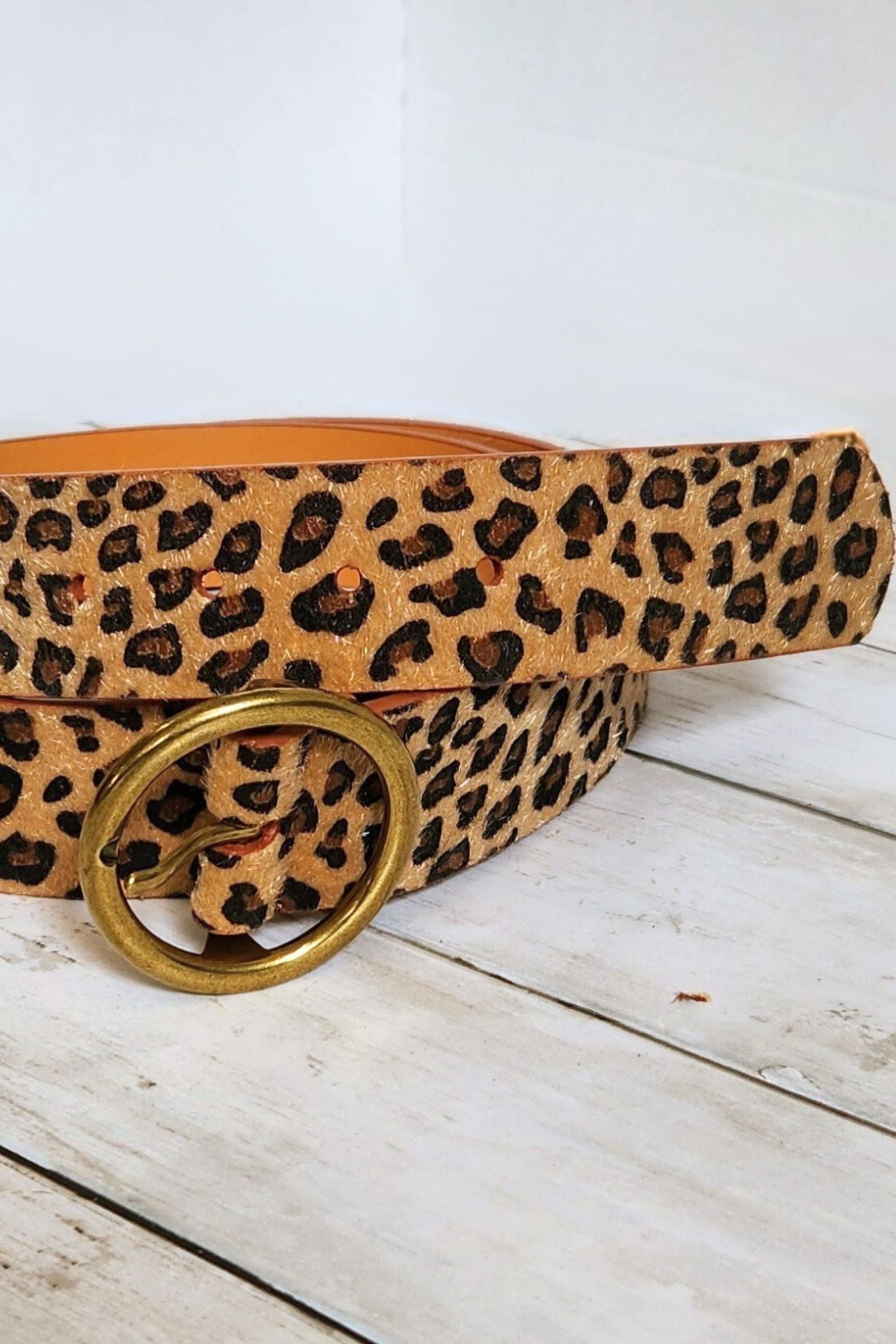 Leopard Print Vegan Leather Belt - CURVY Sizes