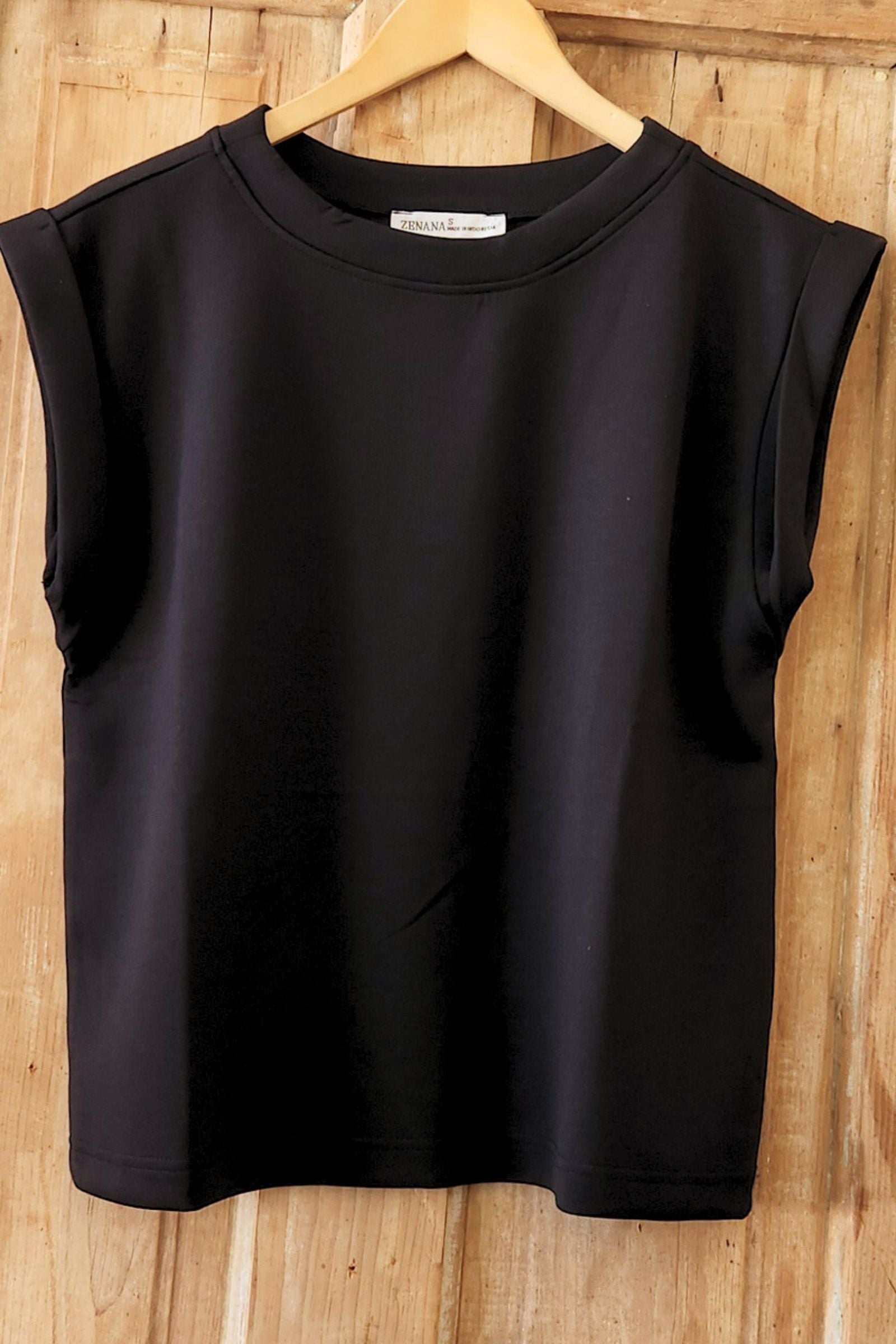 Black Scuba Sleeveless Top