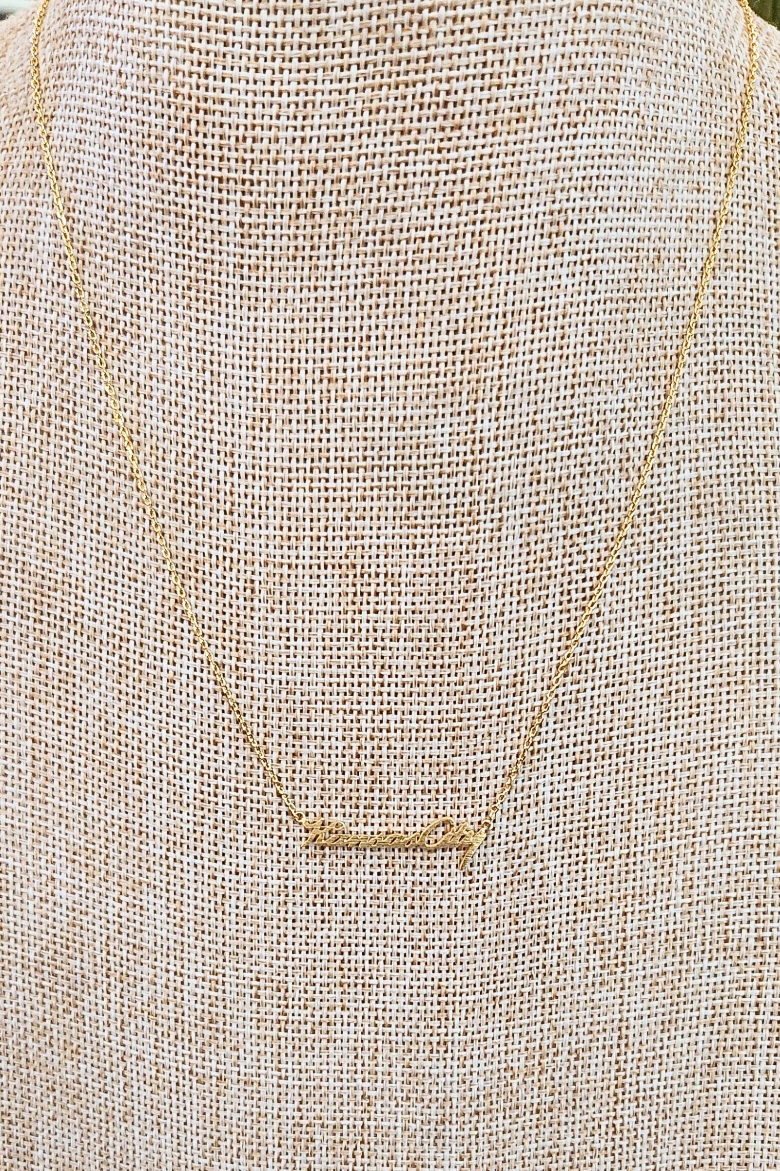 Kansas City Script Pendant Necklace