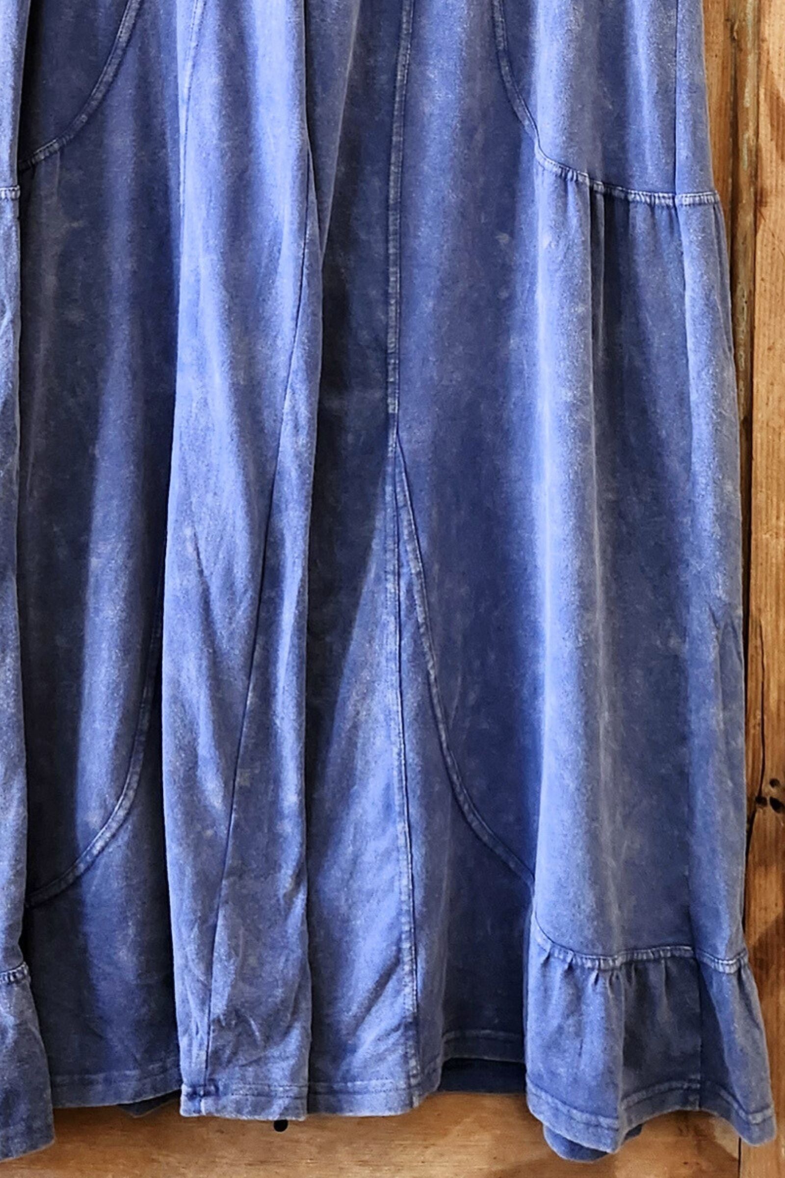 Denim Blue Mineral Wash Knit Pants