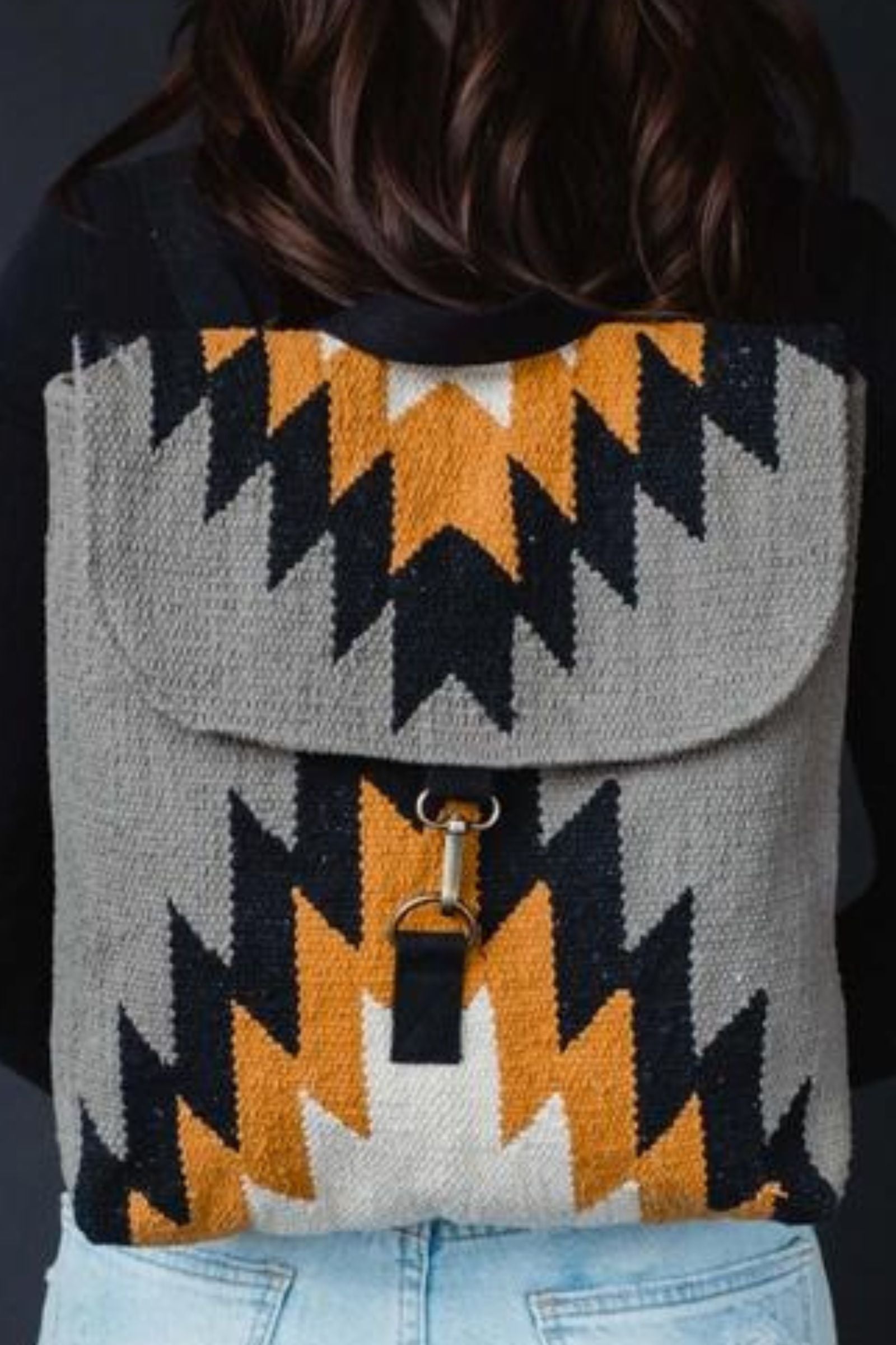 Mustard & Gray Aztec Backpack