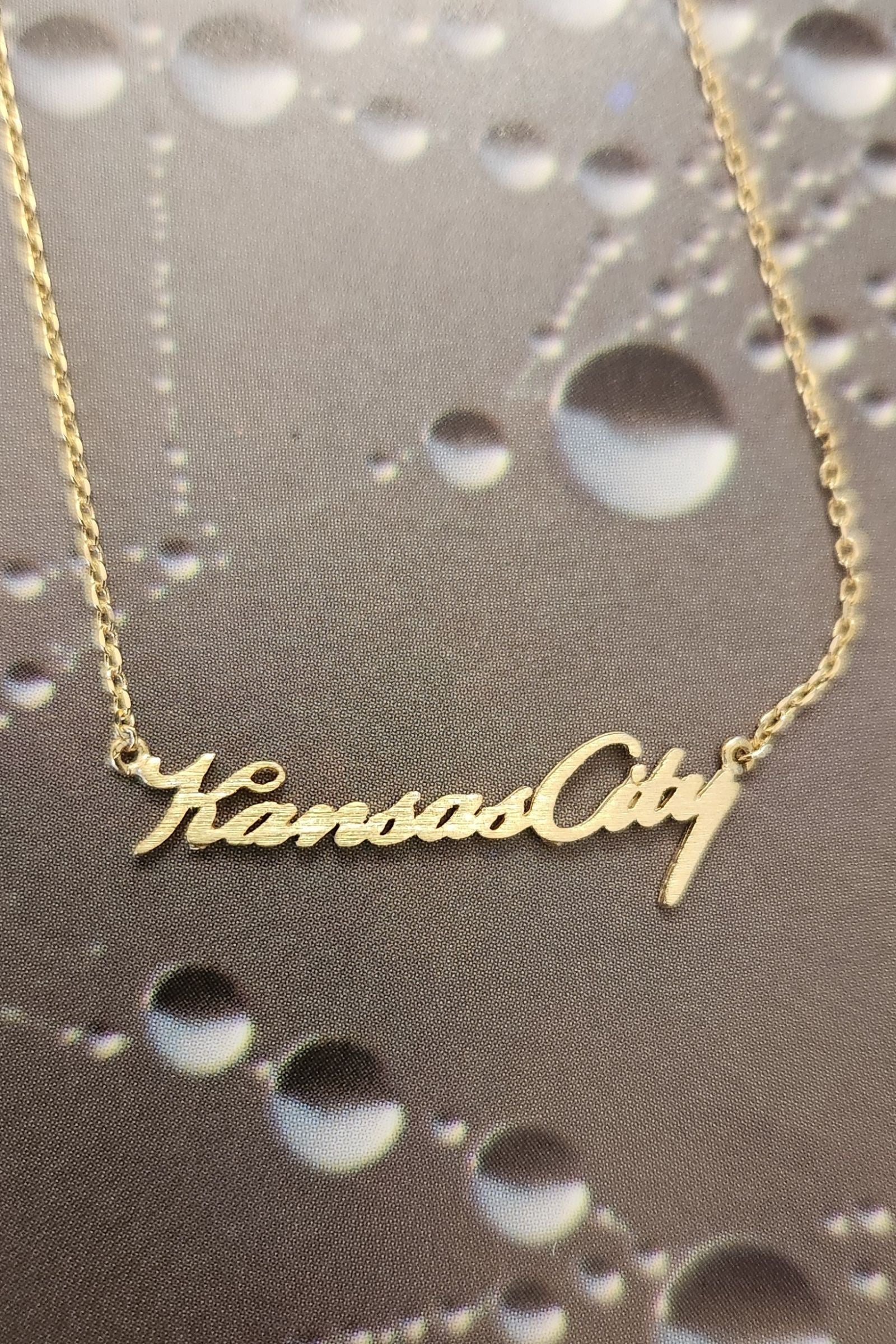 Kansas City Script Pendant Necklace