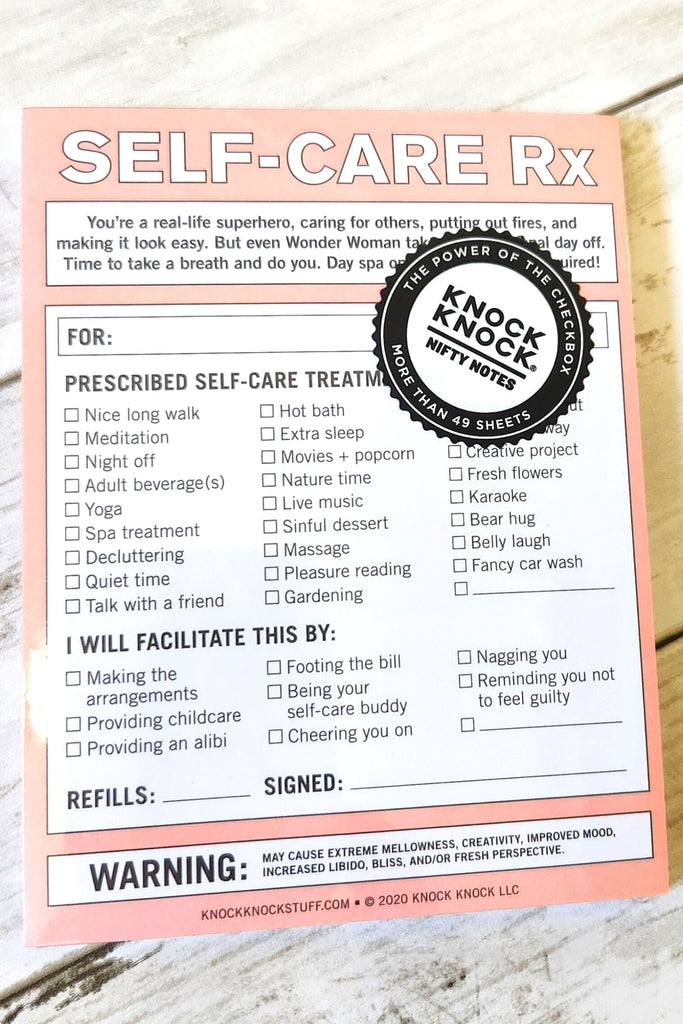 Self Care Rx Nifty Notes - Notepad - Knock Knock - Encouragement — Cactus  Creek Shop