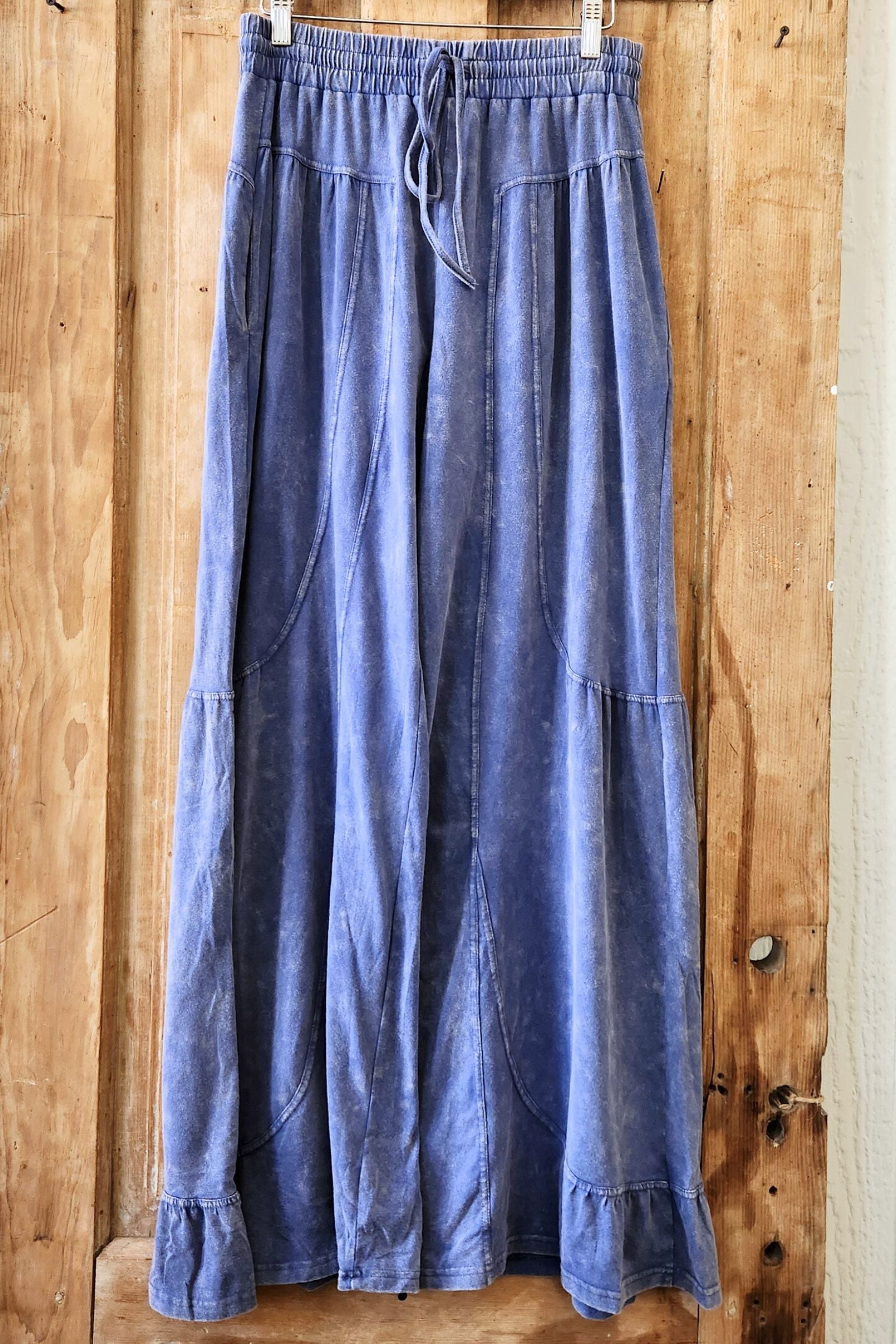 Denim Blue Mineral Wash Knit Pants