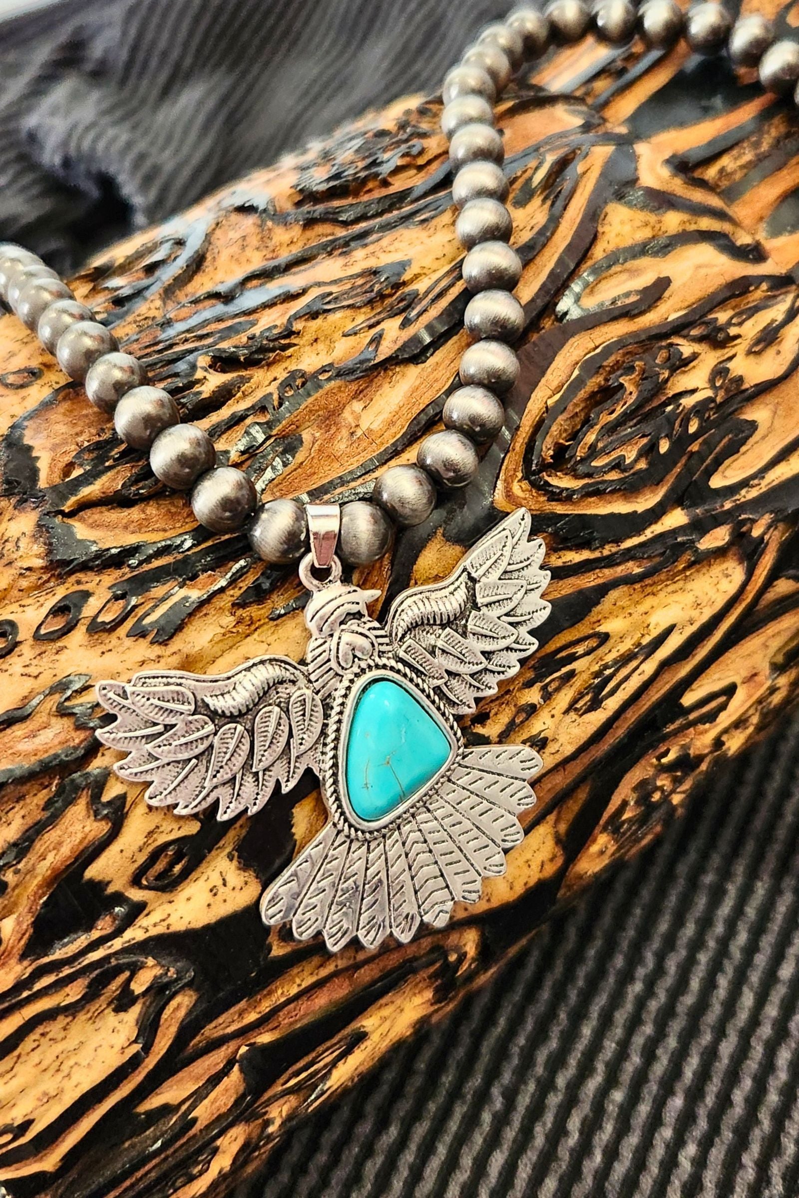 Navajo Pearl Thunderbird Necklace