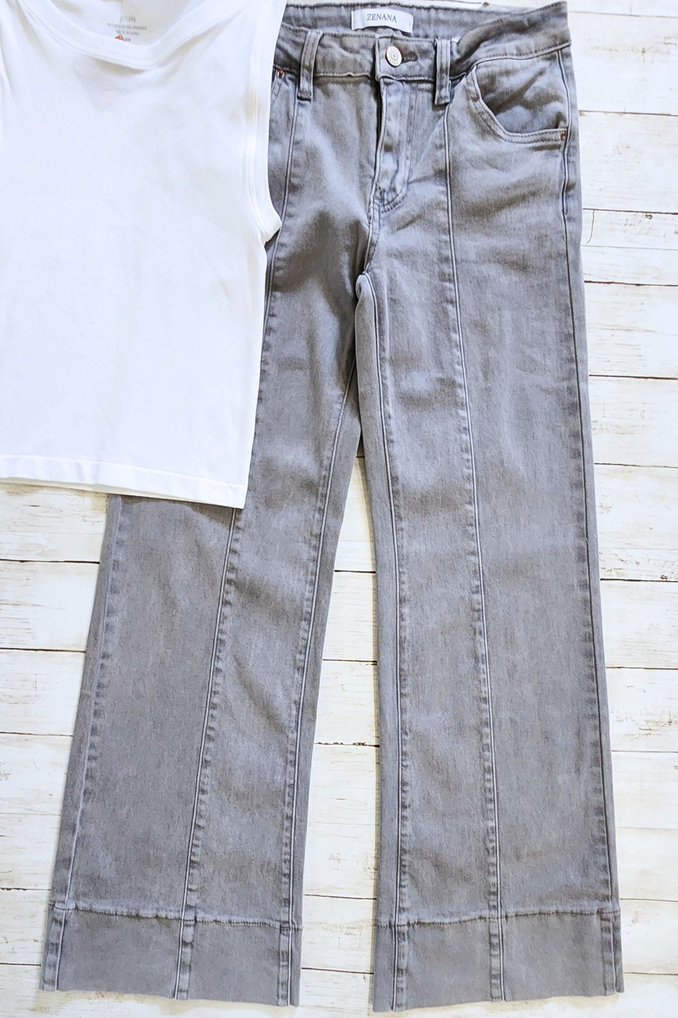 Mid-rise Gray Denim Jeans