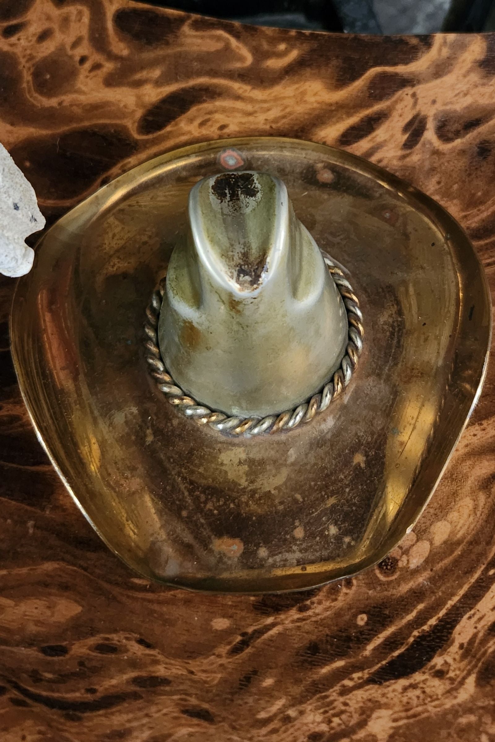 Vintage Brass Cowboy Hat Ashtray