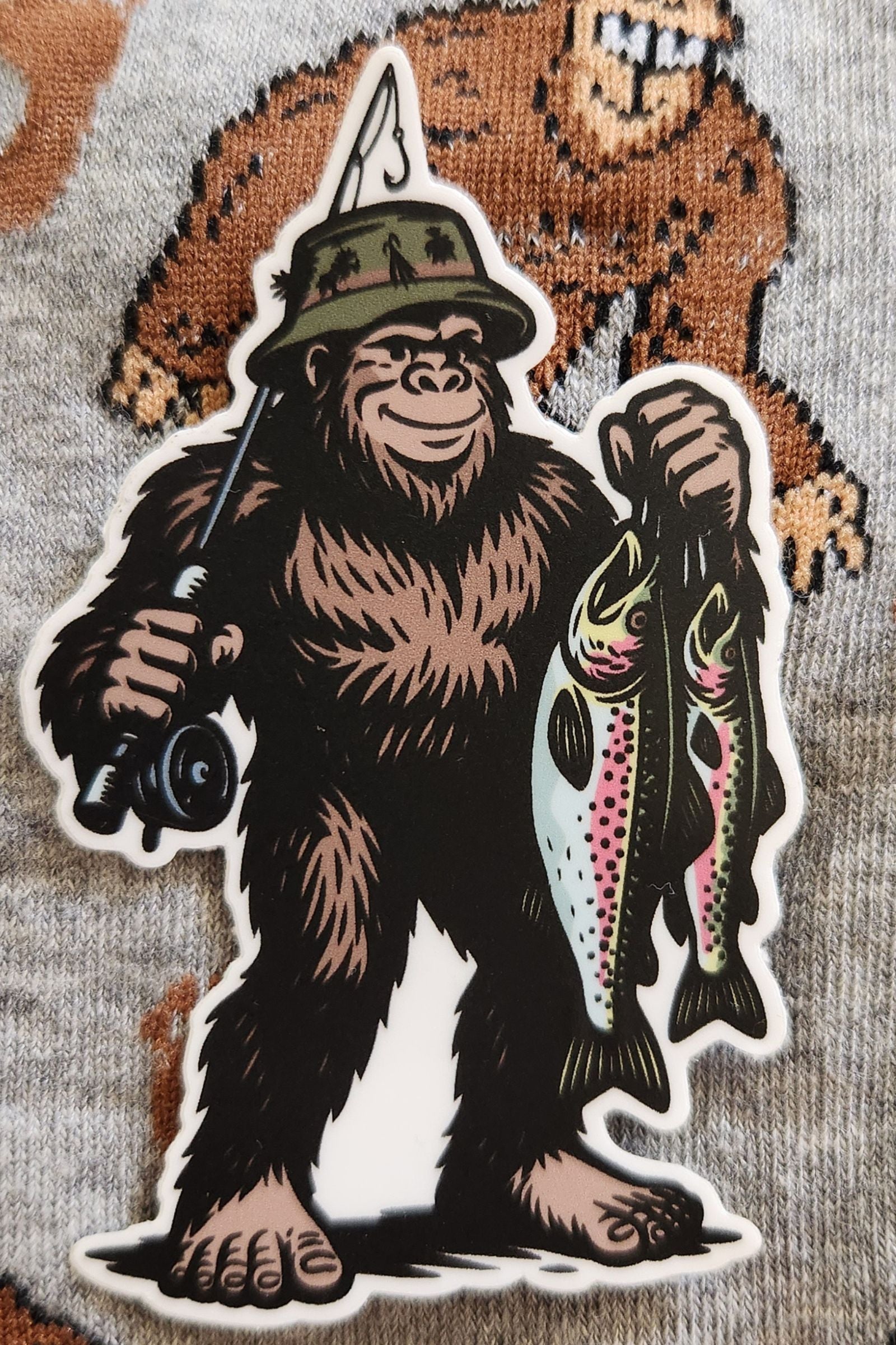 Bigfoot Fishing Sticker