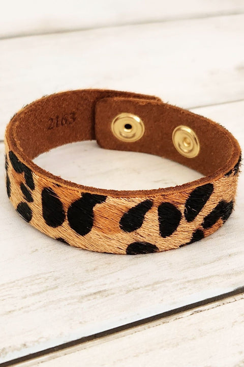 Leopard Print Leather Bracelet