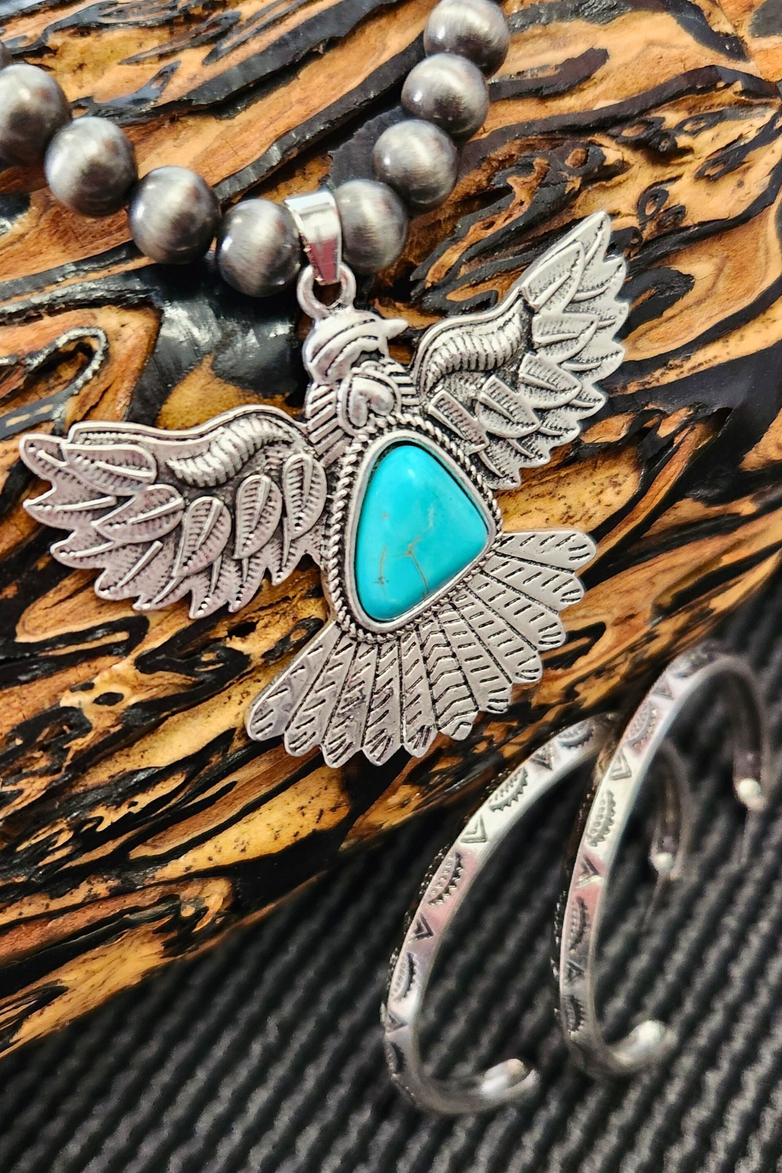 Navajo Pearl Thunderbird Necklace