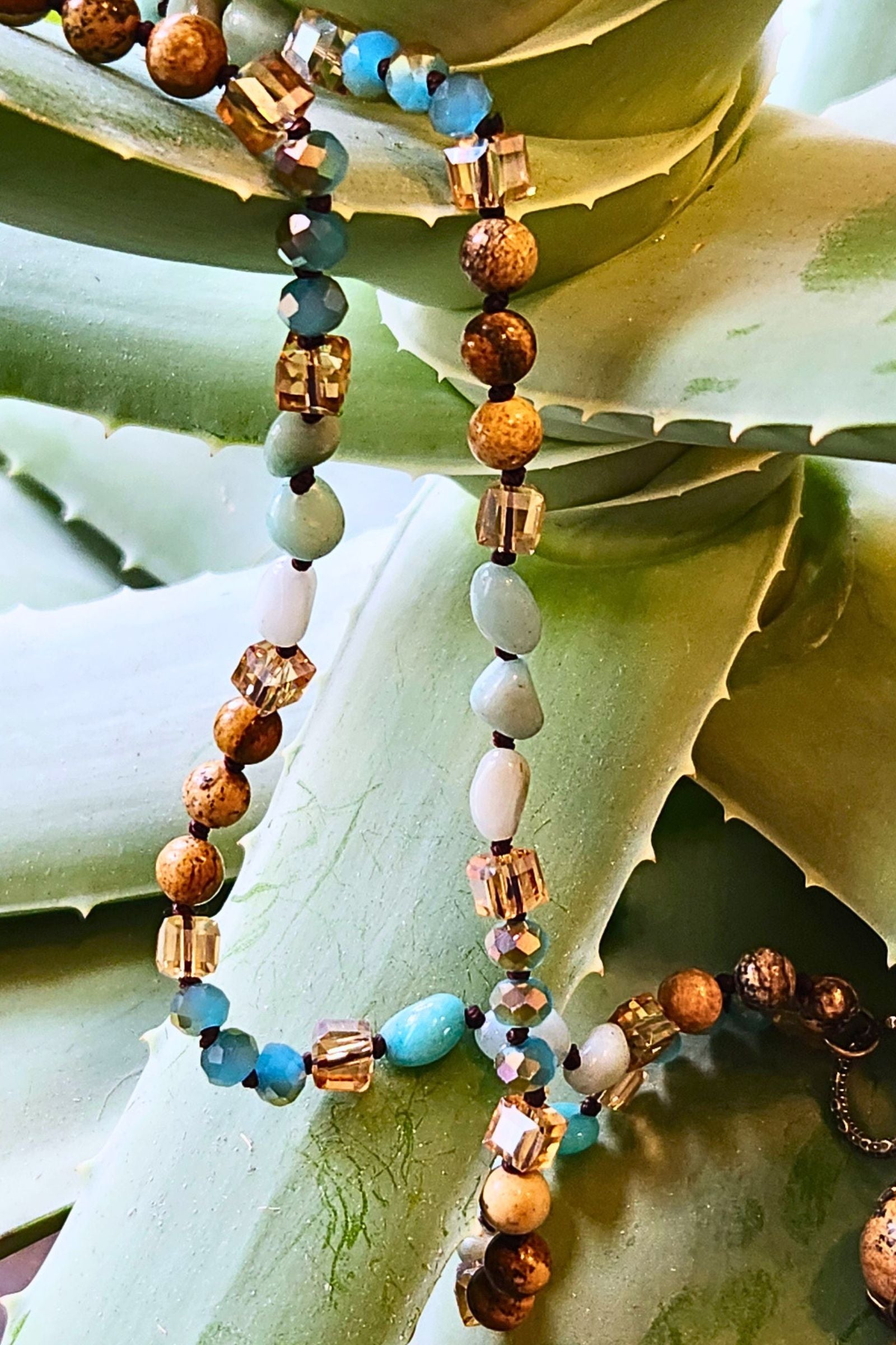 Debbie Turquoise & Brown Pendant Necklace