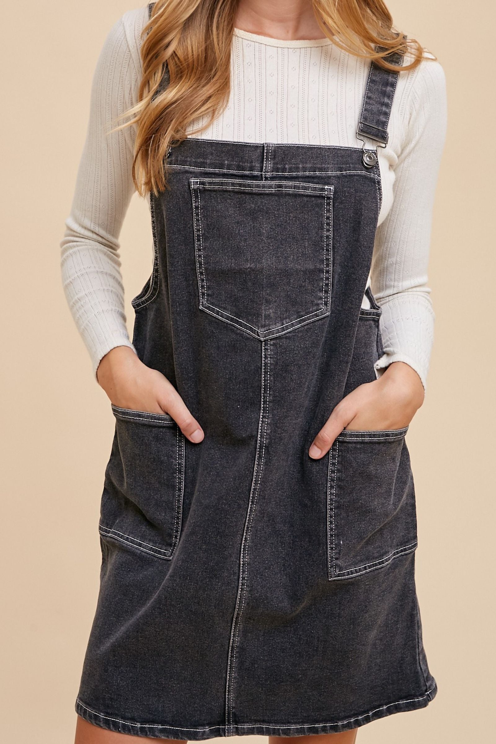 Denim Overall Mini Dress